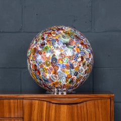 21st Century Italian Ball Shaped Table Lamp By Murrina Millefiori, Murano