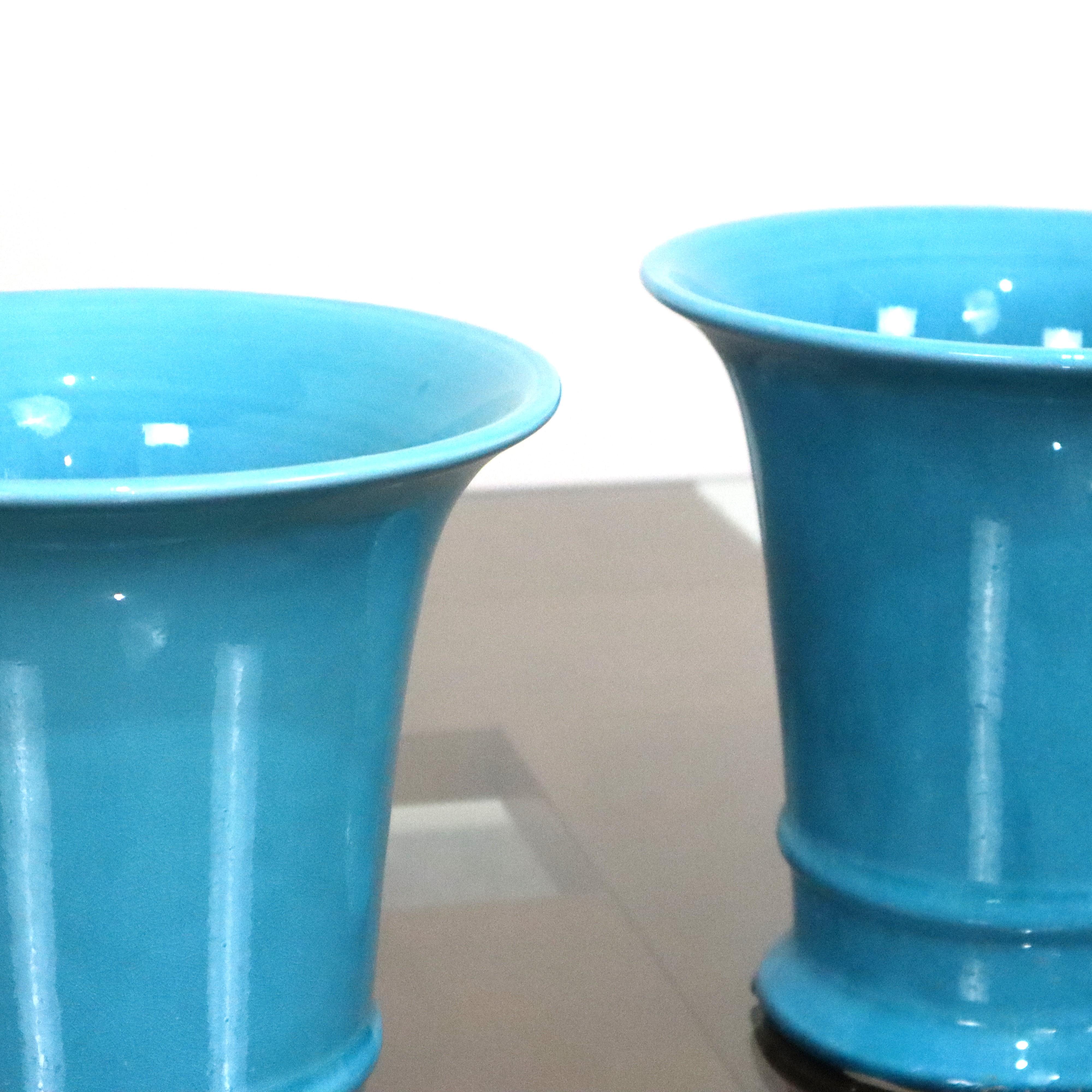 Céramique Vases en céramique bleue italienne du 21e siècle Collection Marka Sia, Italie, années 2000 en vente