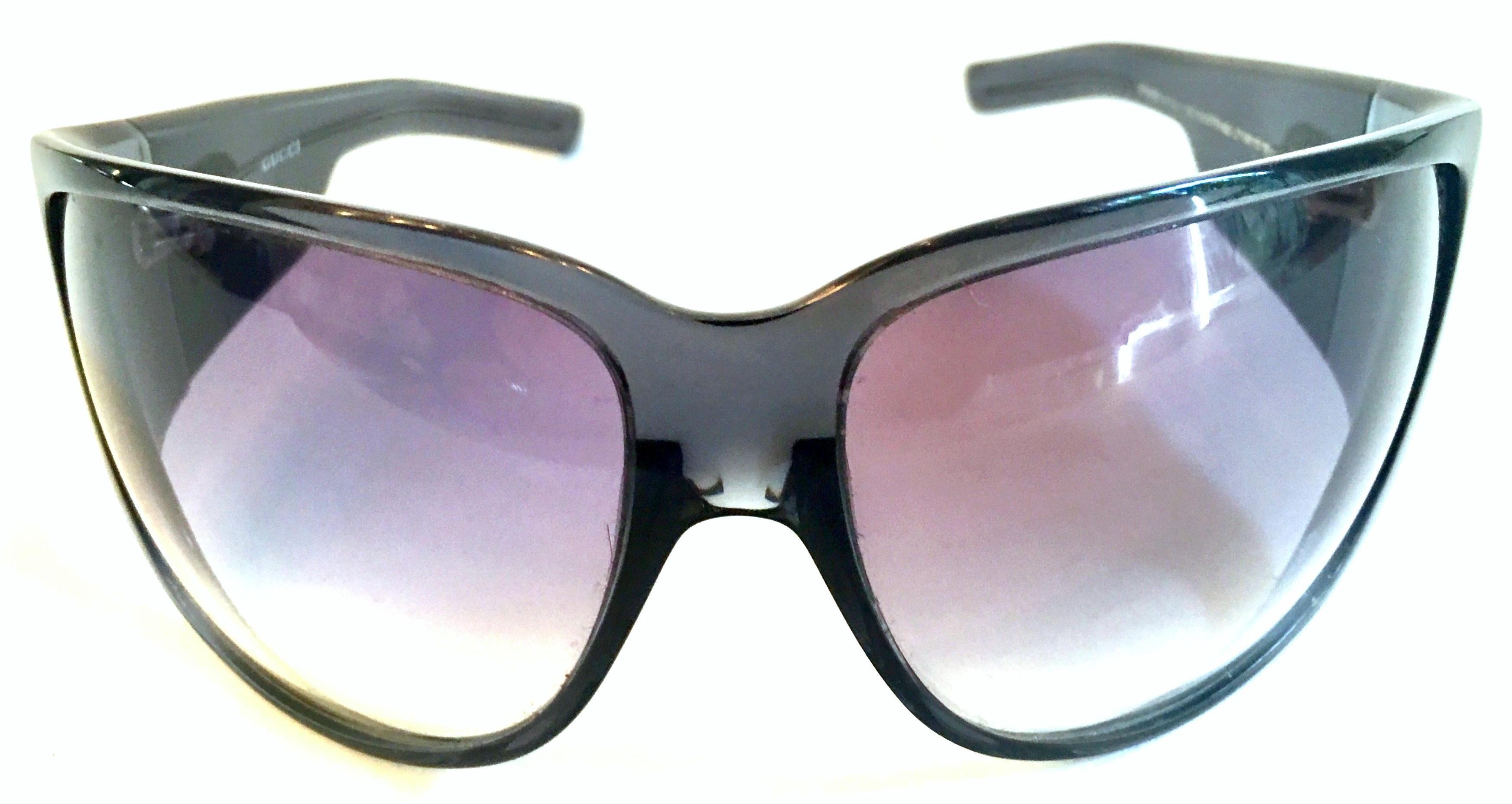 21st Century Gucci Smoky Blue With Tinted blue to Purple Fade Lens & Swarovski Crystal Clear Rhinestone Embellished 