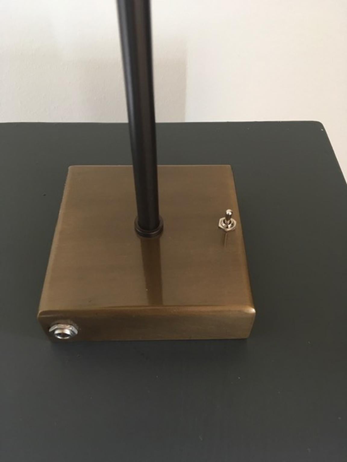 Minimalist 21st Century Italian Design Burnished Brass Cordless Table Lamp For Sale