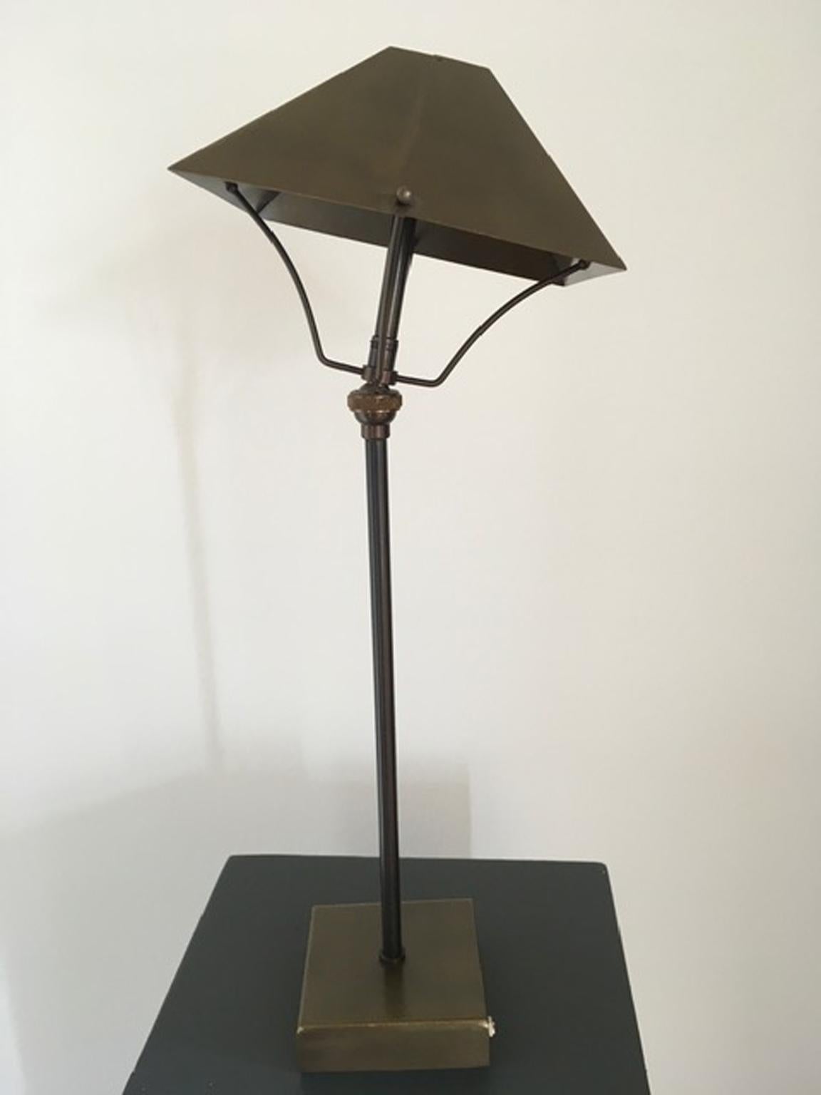 21st Century Italian Design Burnished Brass Cordless Table Lamp For Sale 1