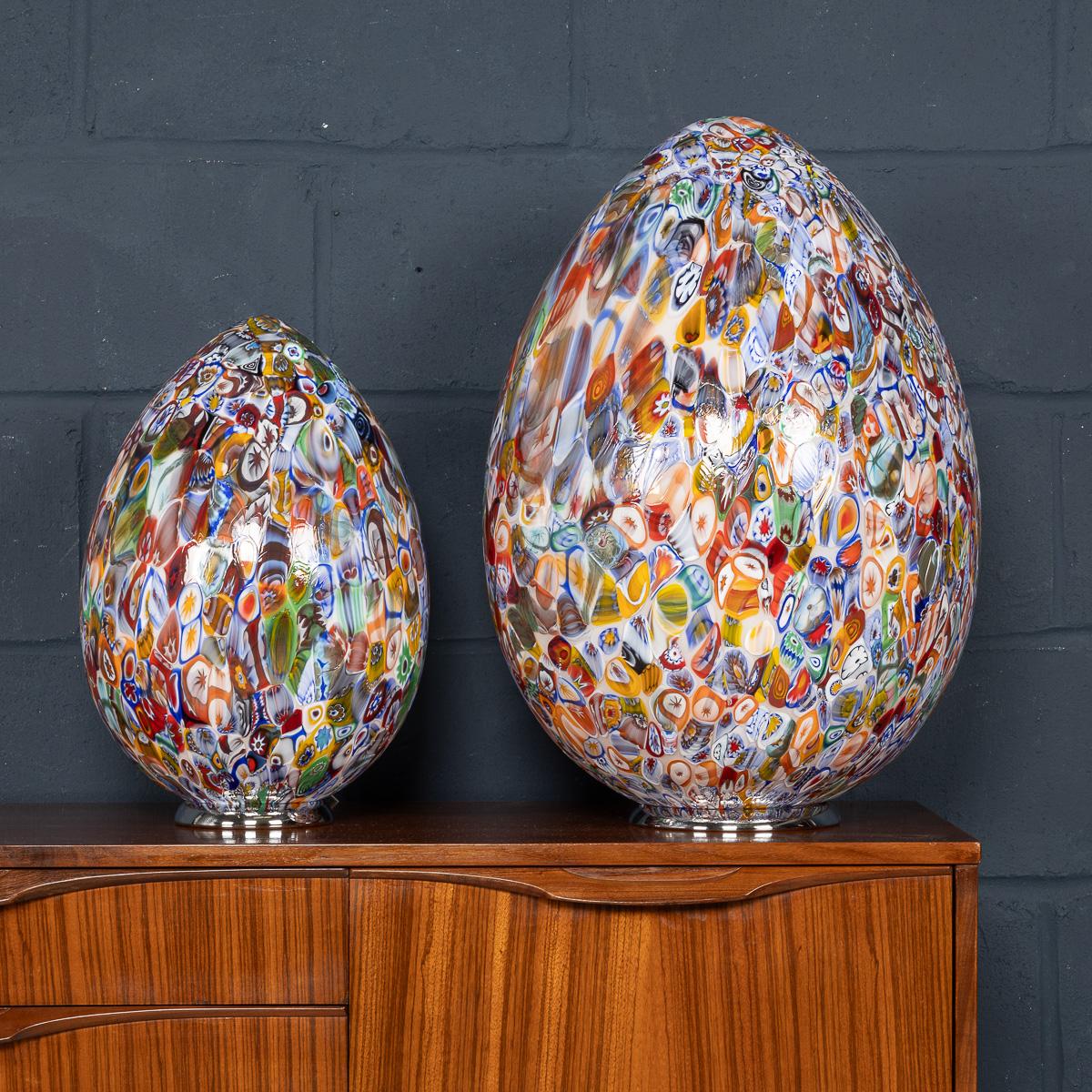 Italienische Eiförmige Tischlampe des 21. Jahrhunderts von Murrina Millefiori, Murano im Zustand „Gut“ im Angebot in Royal Tunbridge Wells, Kent
