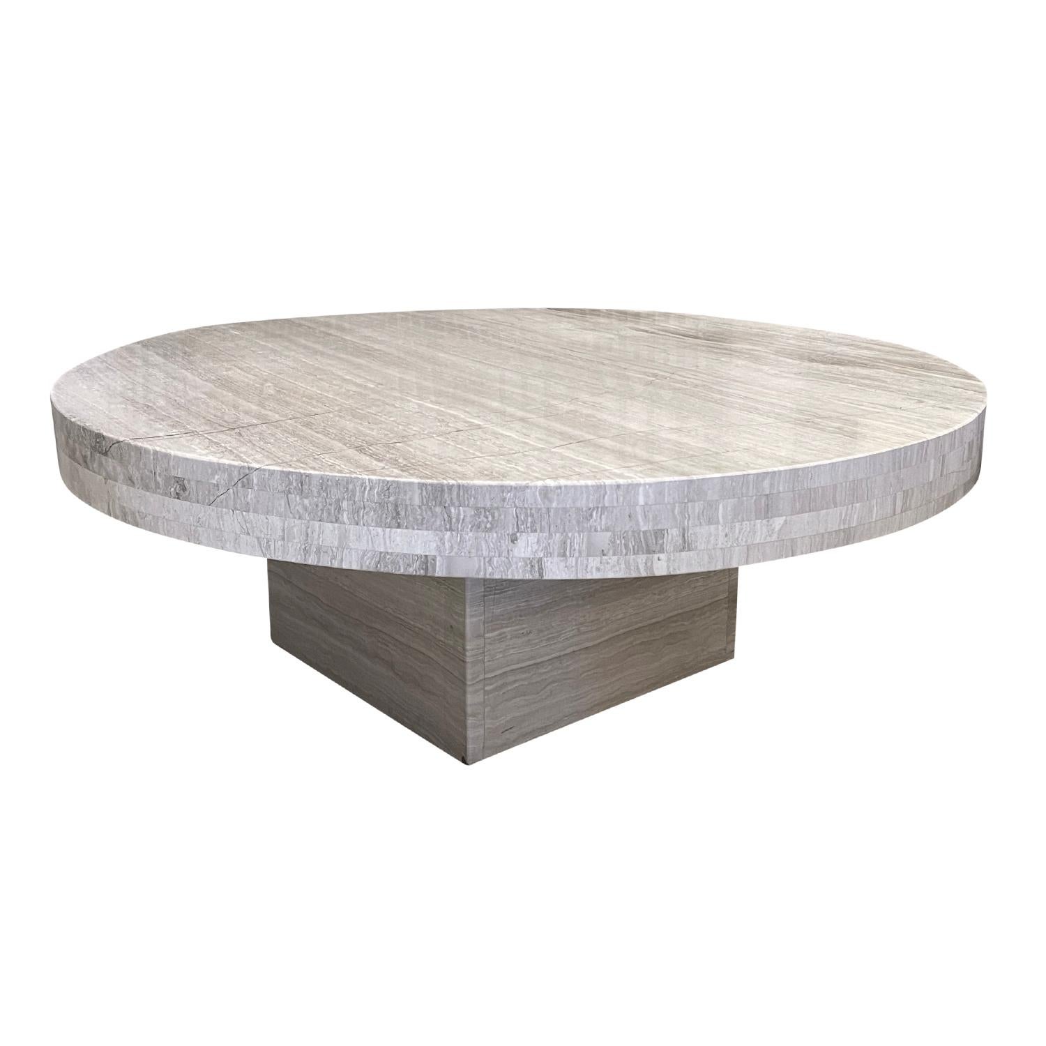 grey travertine coffee table