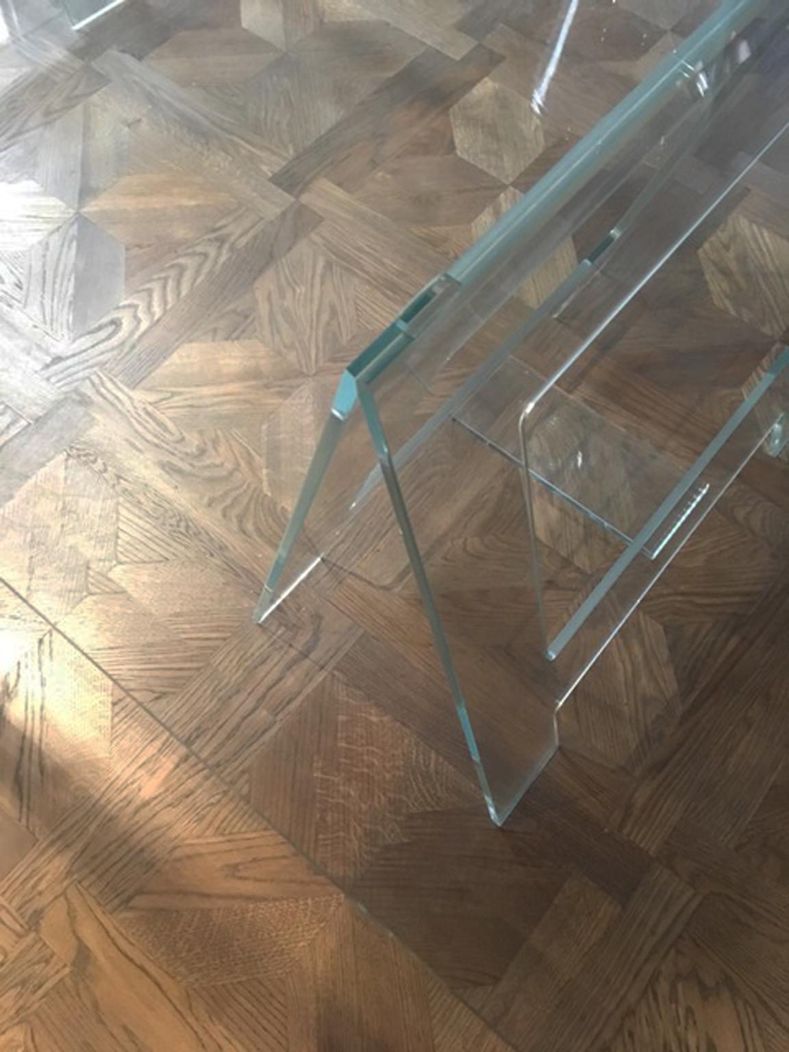 21st Century Italian Modern Design Crystal Desk or Dining Table with Easels For Sale 8