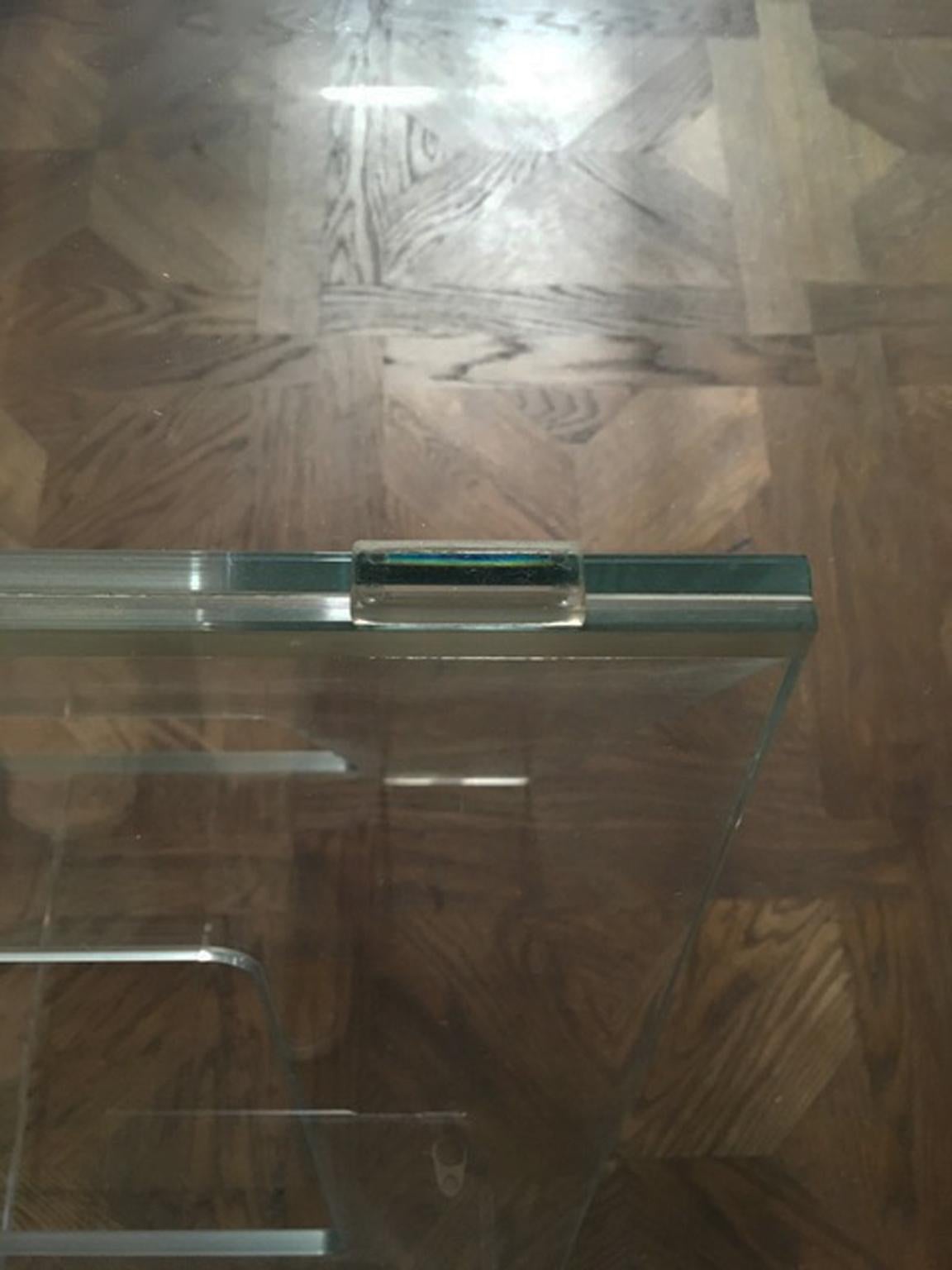 21st Century Italian Modern Design Crystal Desk or Dining Table with Easels For Sale 4