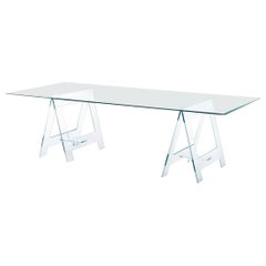 Italian Design 21st Century Clear Crystal Desk or Dining Table