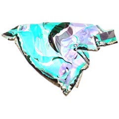 21st Century Italian Oversized Geometric Print Silk Chiffon Scarf By, Pucci