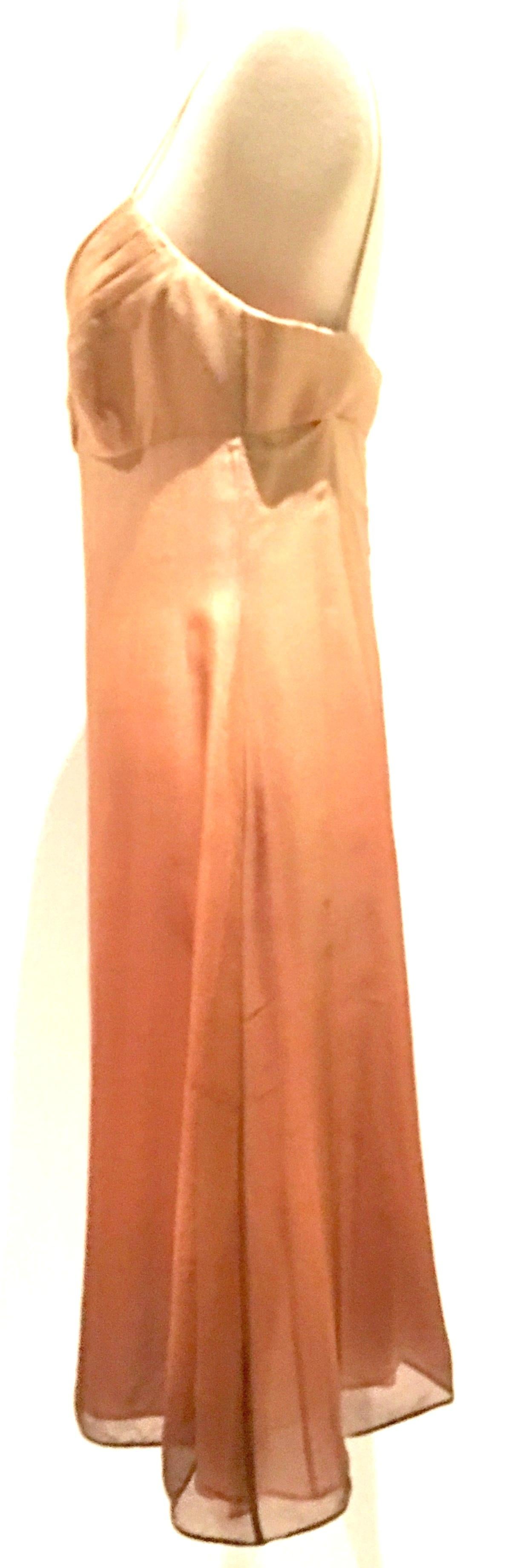 Brown 21st Century Italian Silk Chiffon Slip Dress By Girogio Armani - Size 42