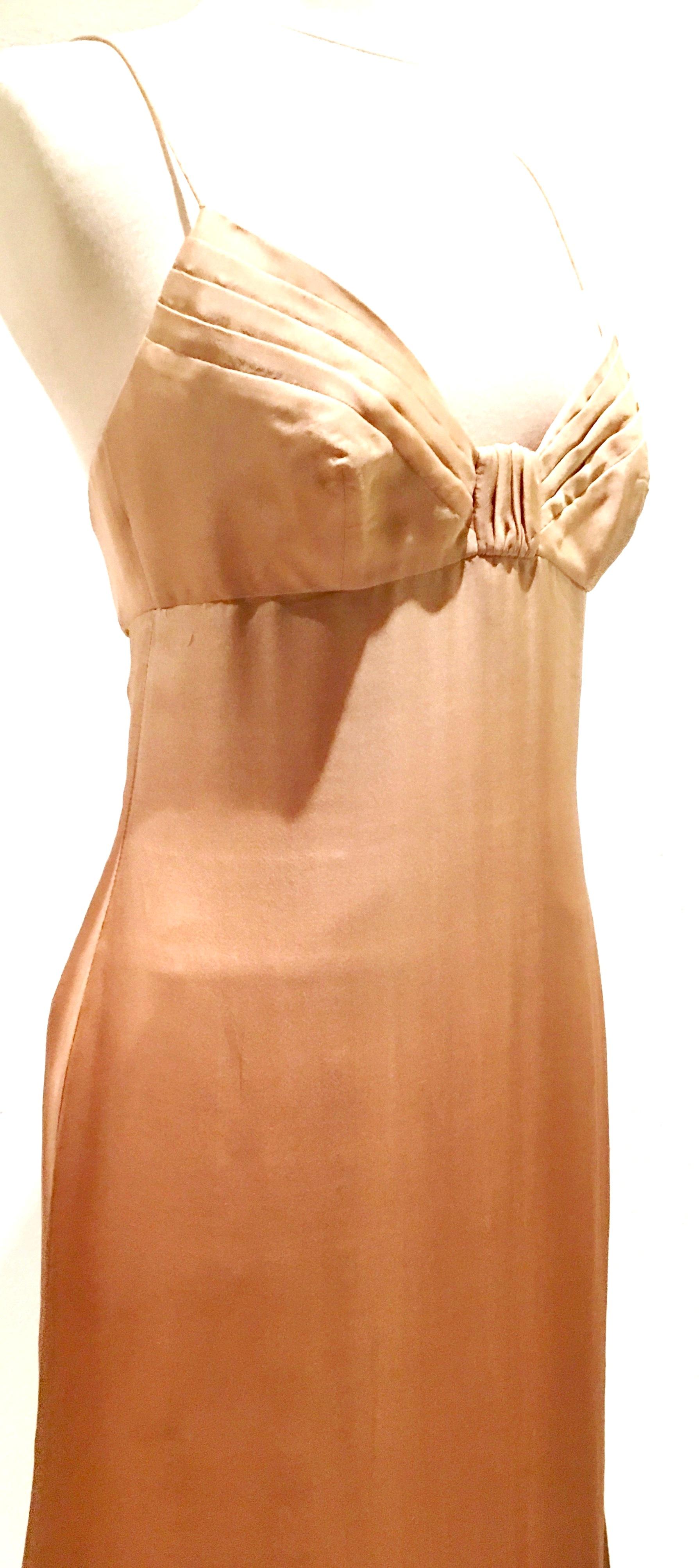 Brown 21st Century Italian Silk Chiffon Slip Dress By Girogio Armani - Size 42