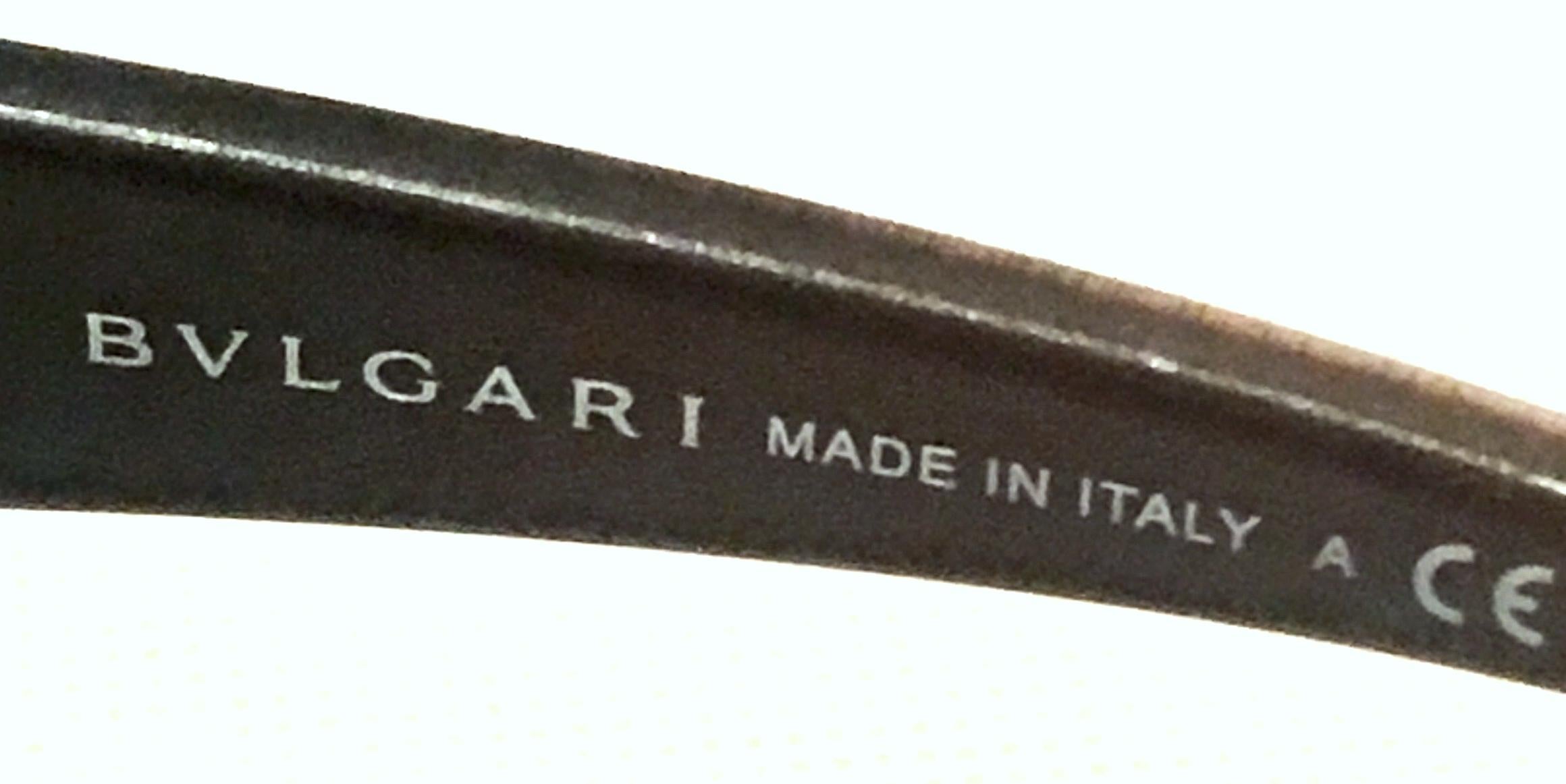21st Century Italian Silver & Swarovski Crystal Bvlgari Logo Sunglasses  6