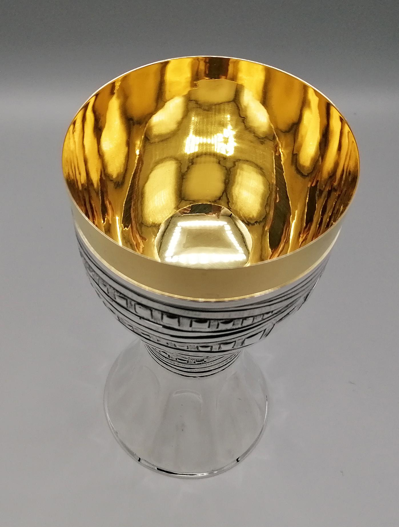 21st Century Italian Sterling Silver Chalice For Sale 3