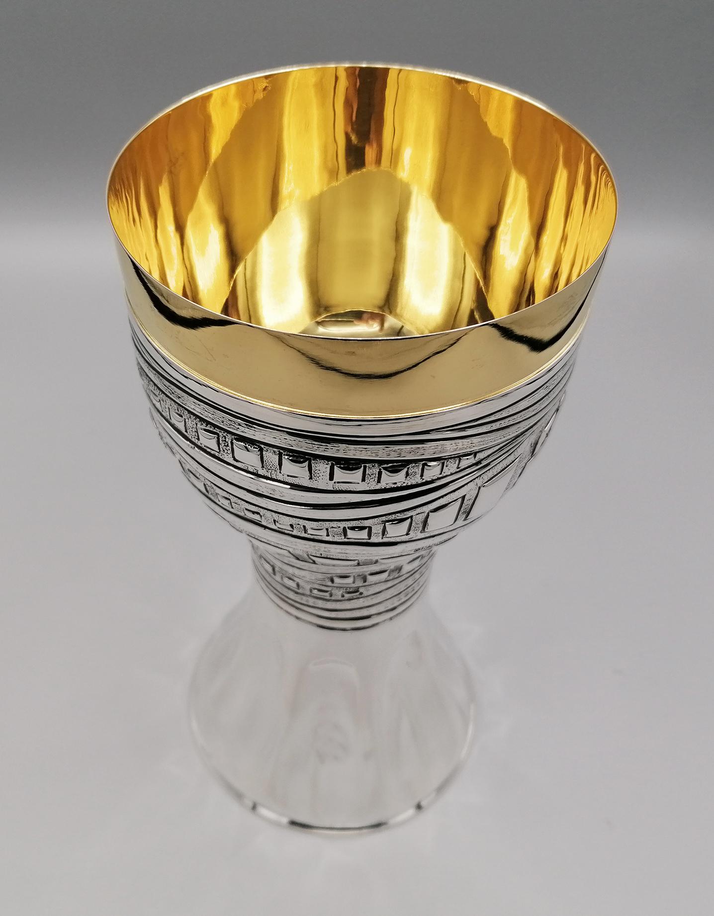 21st Century Italian Sterling Silver Chalice For Sale 4