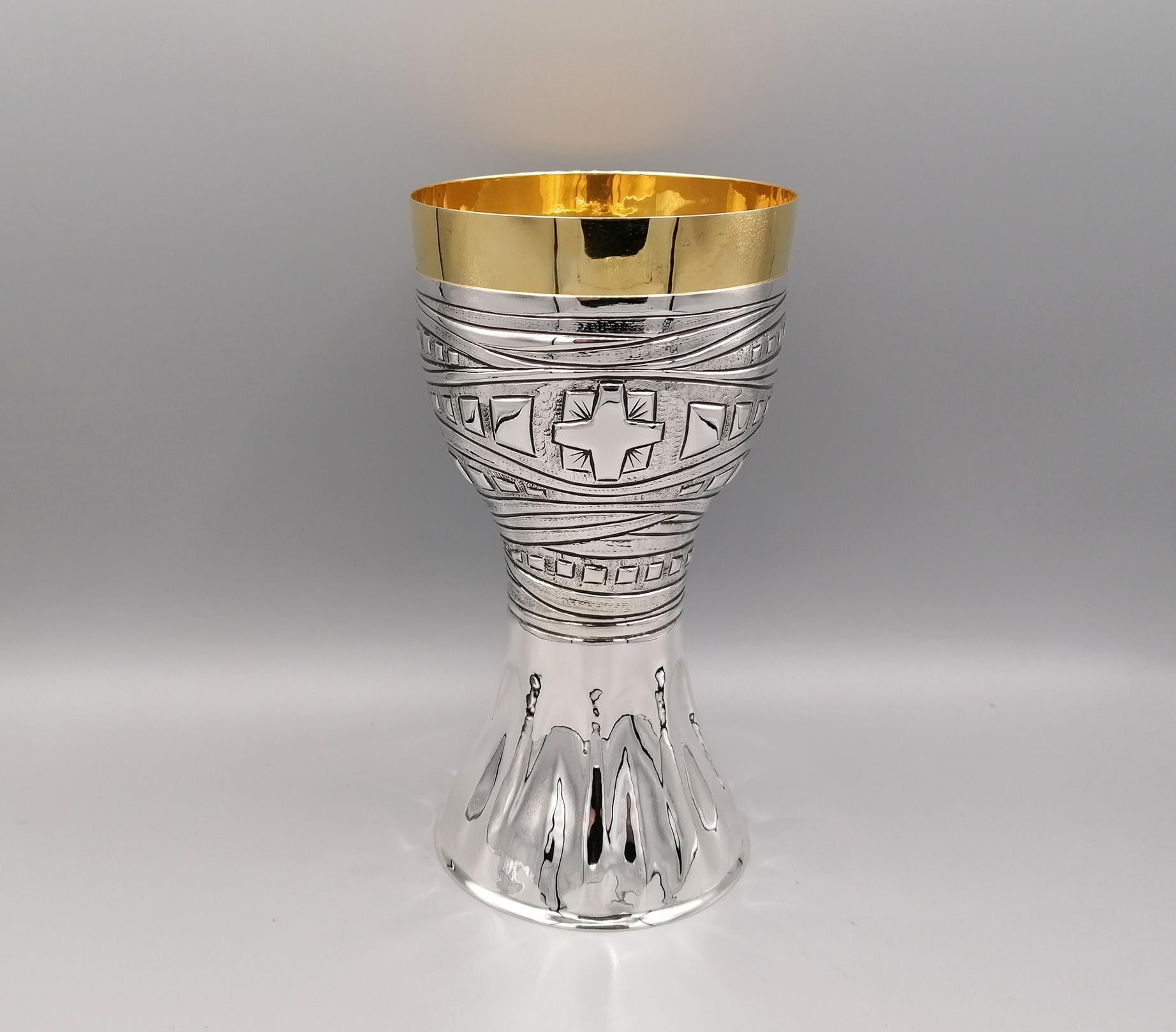 21st Century Italian Sterling Silver Chalice For Sale 7