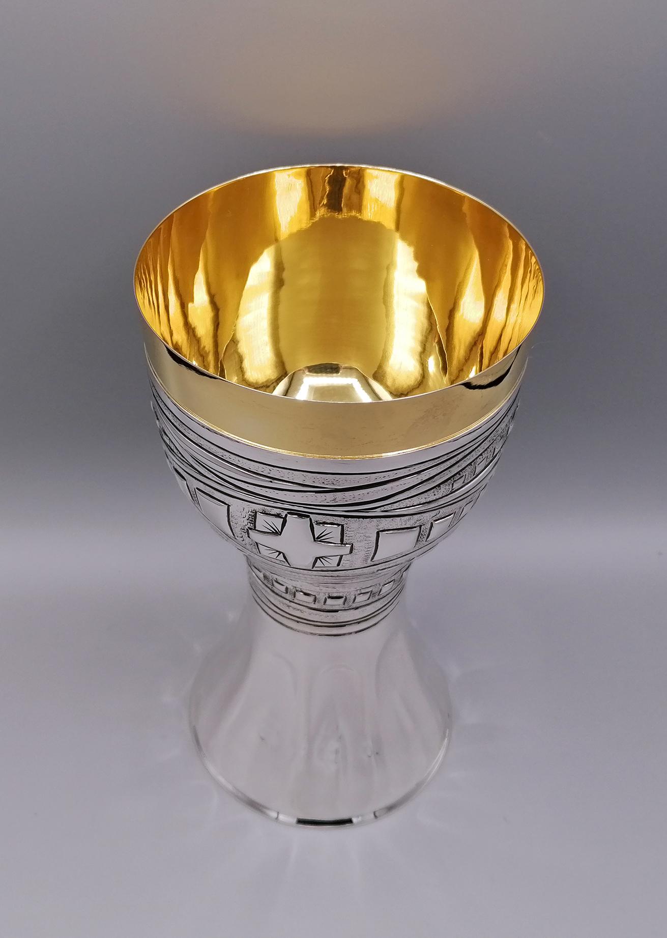 Modern 21st Century Italian Sterling Silver Chalice For Sale