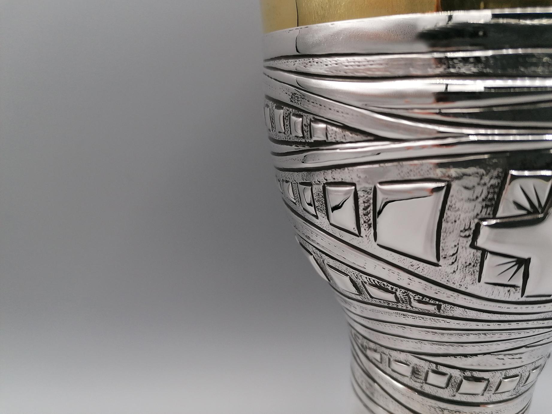 21st Century Italian Sterling Silver Chalice In New Condition For Sale In VALENZA, IT