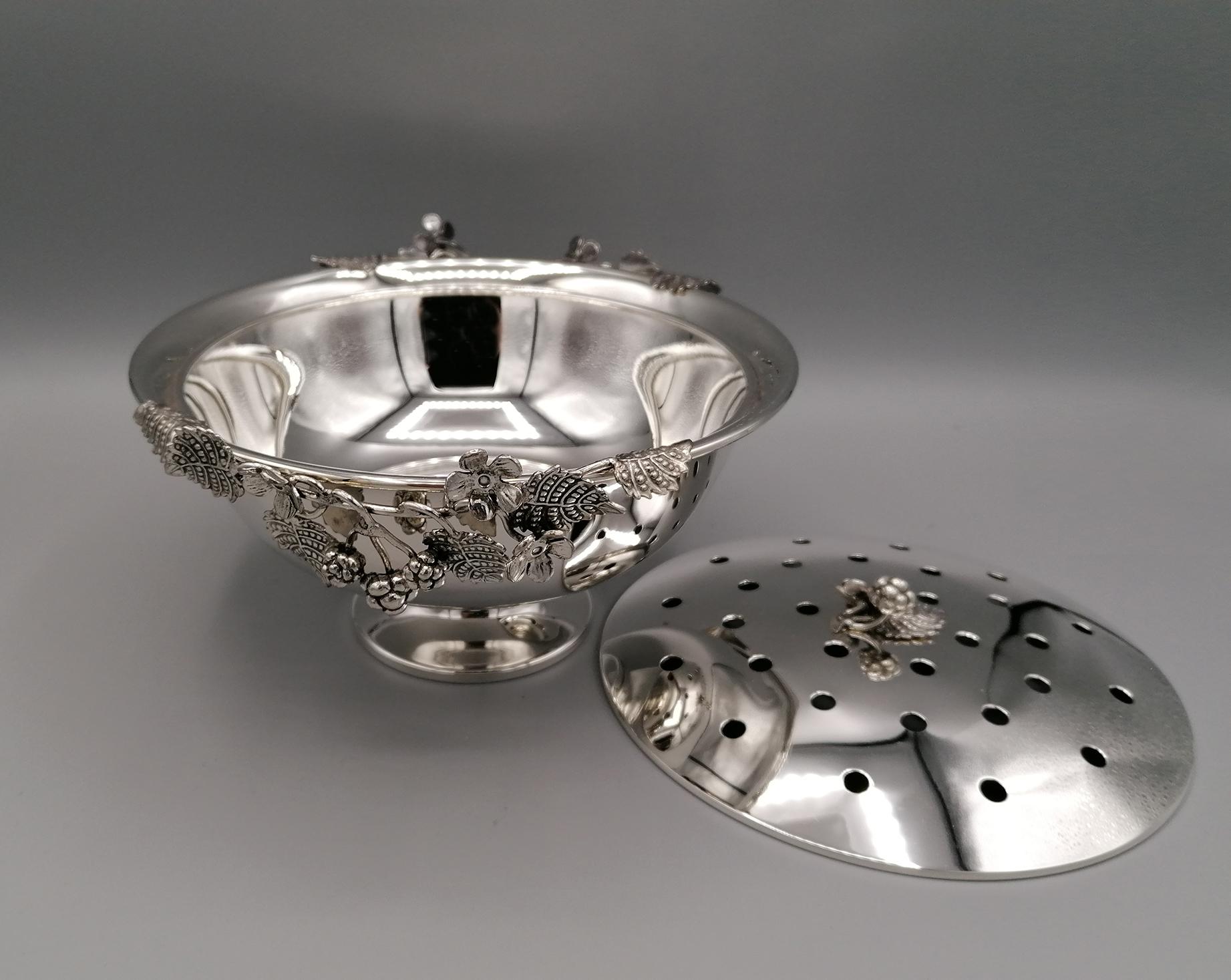 21st Century Italian Sterling Silver Flowers Box For Sale 3