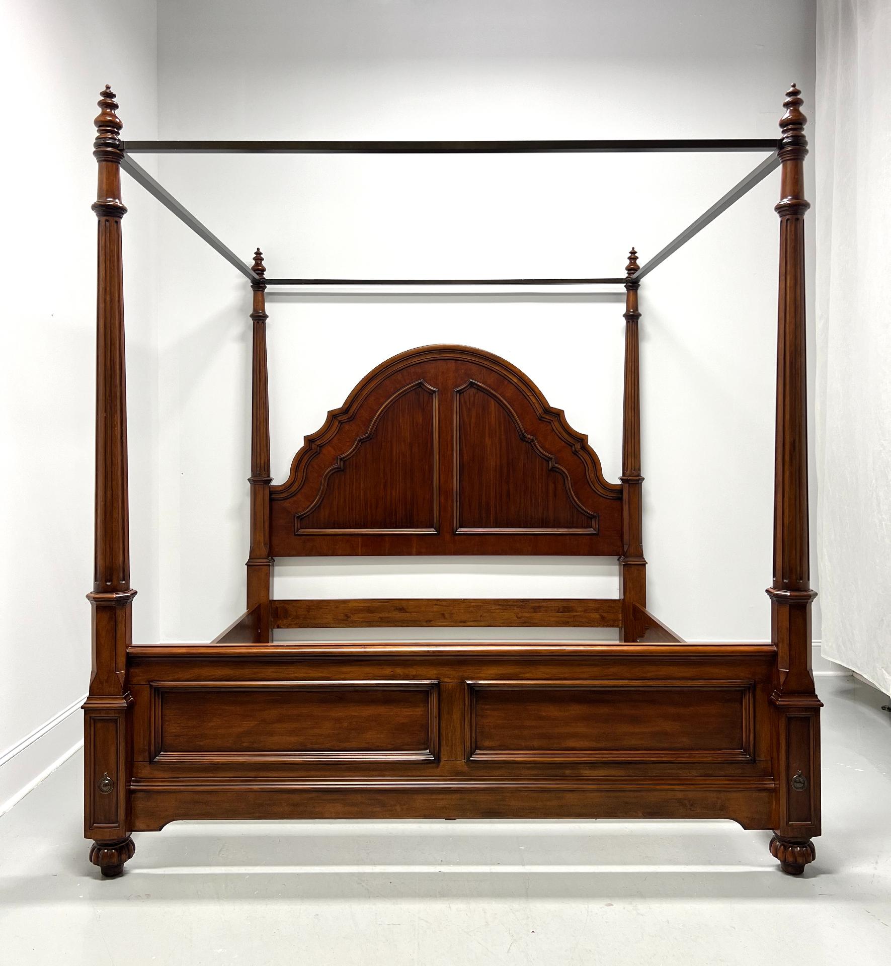 21st Century Italian Tuscan Cherry King Size Four Poster Canopy Bed 3