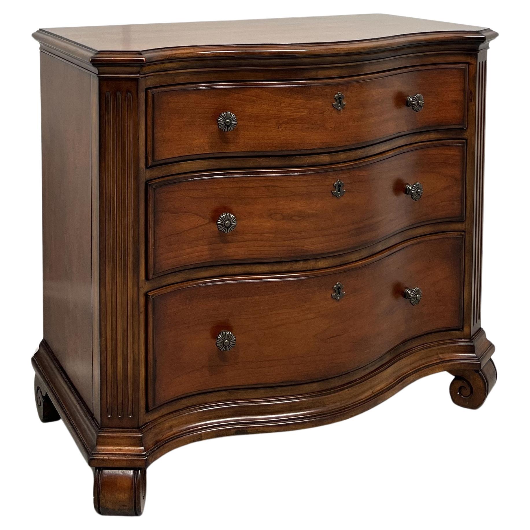 21st Century Italian Tuscan Cherry Three-Drawer Nightstand Bedside Chest For Sale