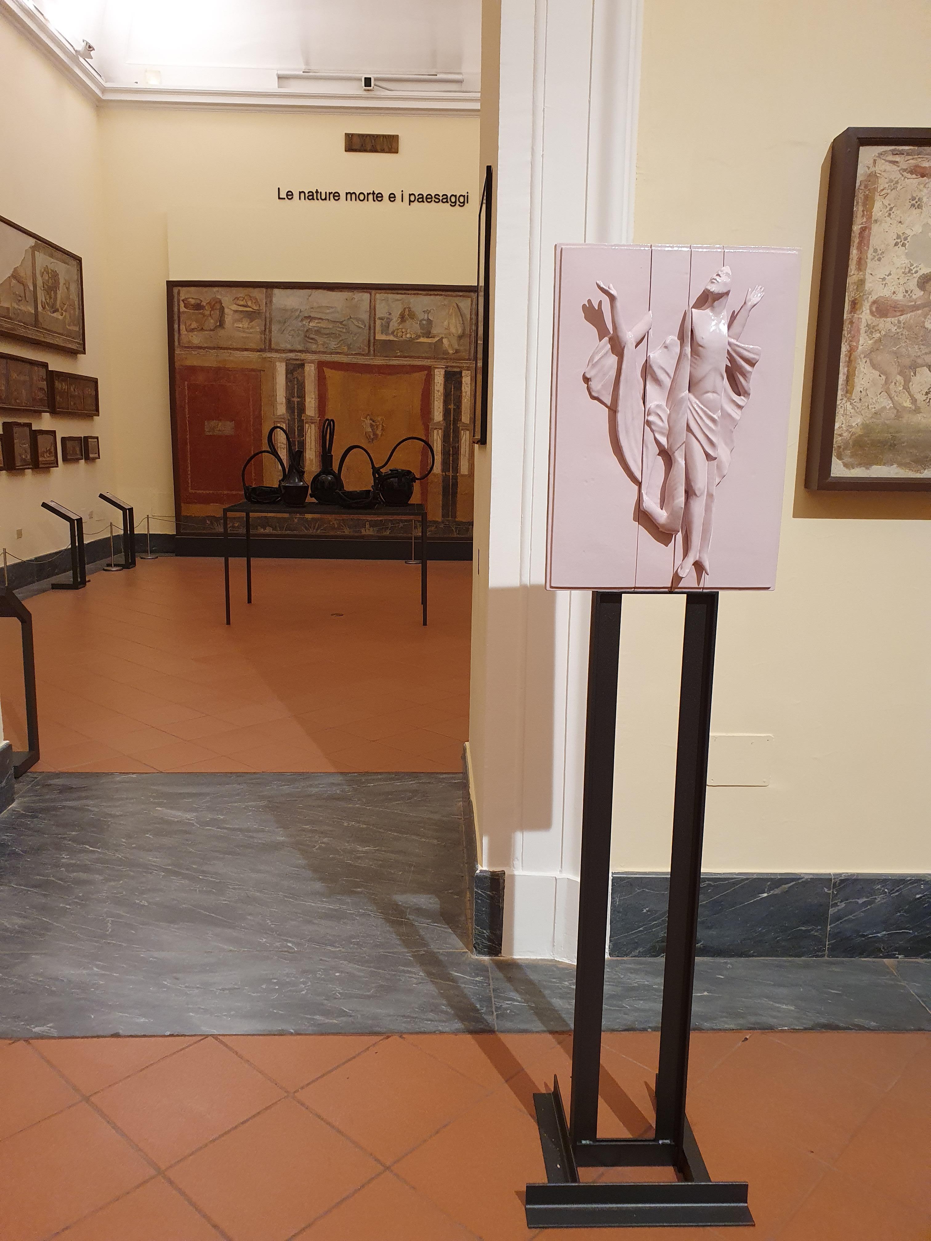 Modern 21st Century Italy, Christ Pink Panel, Ceramica Gatti, Designer A. Anastasio For Sale