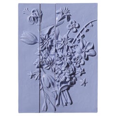 21st Century Italy Flower Lilac Panel, Ceramica Gatti, Designer A. Anastasio