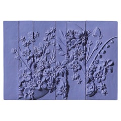 21st Century Italy, Flowers Purple Panel, Ceramica Gatti, Designer A. Anastasio