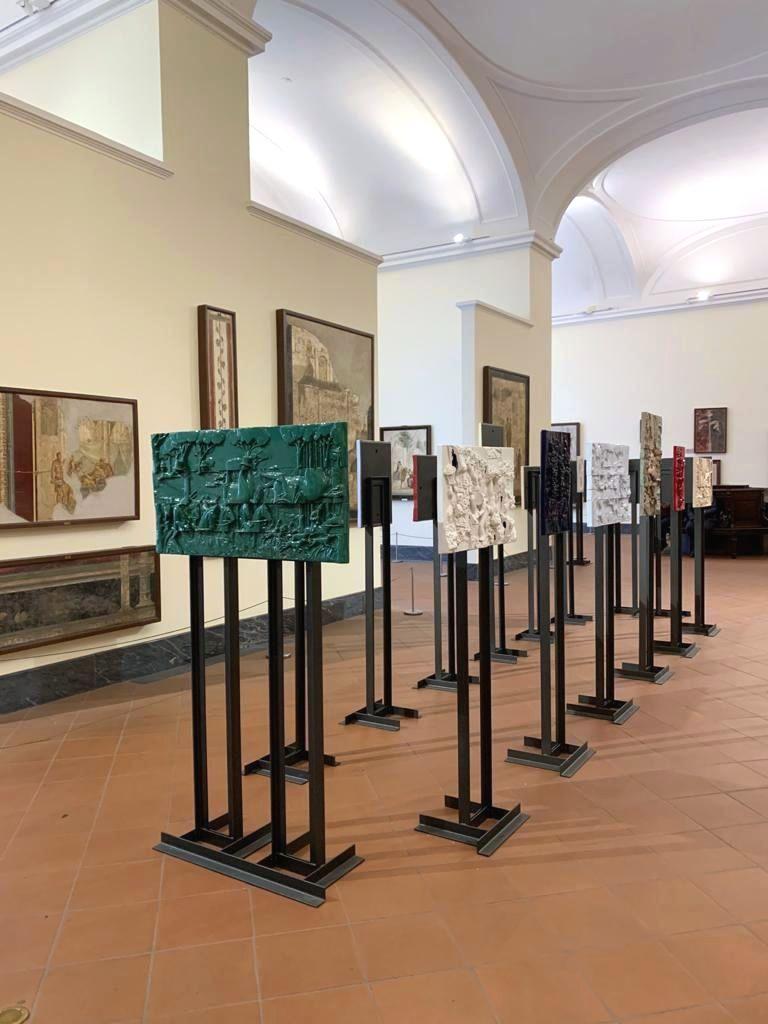 Modern 21st Century Italy, Green Panel, Ceramica Gatti, Designer A. Anastasio For Sale