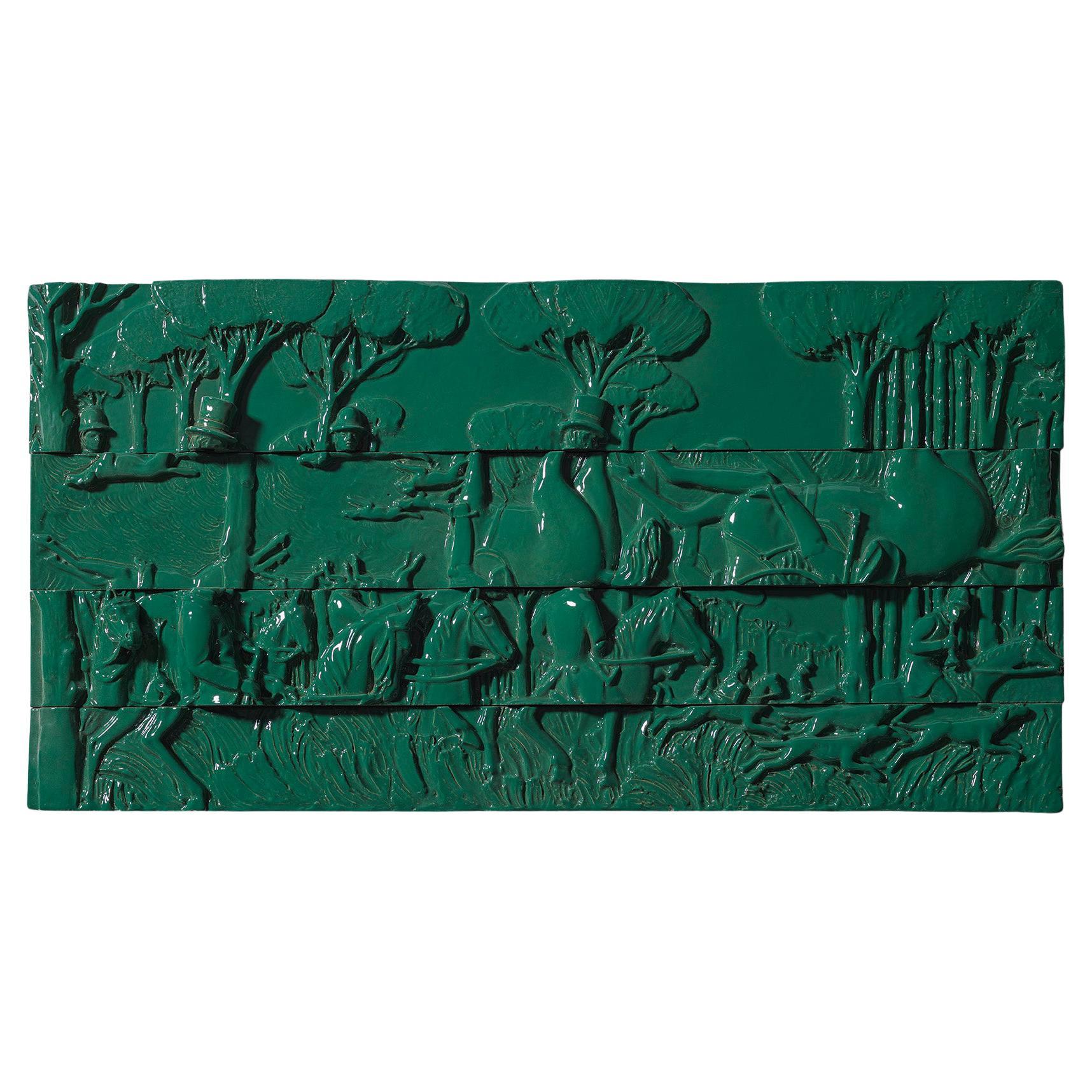 21st Century Italy, Green Panel, Ceramica Gatti, Designer A. Anastasio For Sale