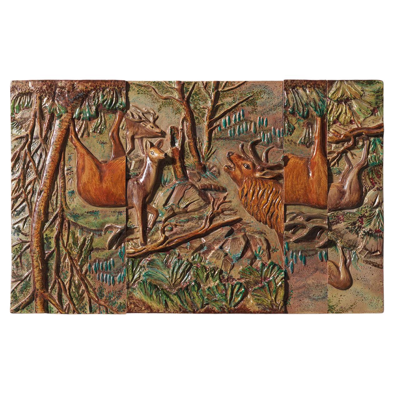 21st Century Italy, Reindeer Reflex Panel, Ceramica Gatti, Designer A. Anastasio