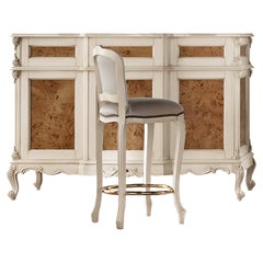 21st Century Ivory and Veneer Baroque Legs Bar Cabinet by Modenese Gastone