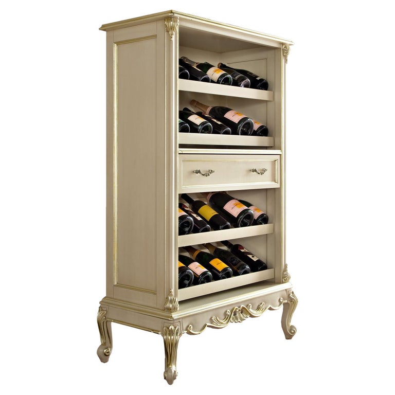 21st Century Ivory Finished Baroque Wine Rack by Modenese Gastone