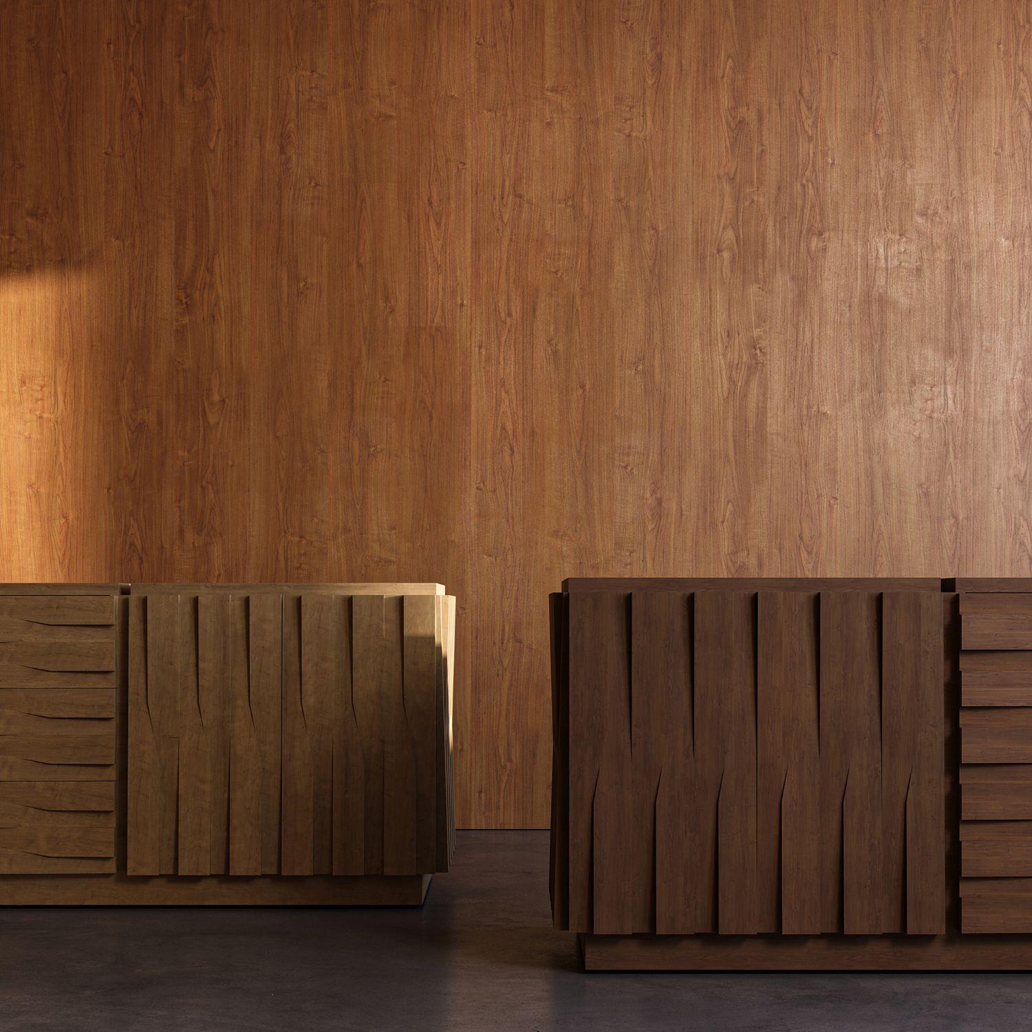 Portuguese 21st Century Jacaranda Sideboard, in Natural Oak Wood, by Duistt For Sale