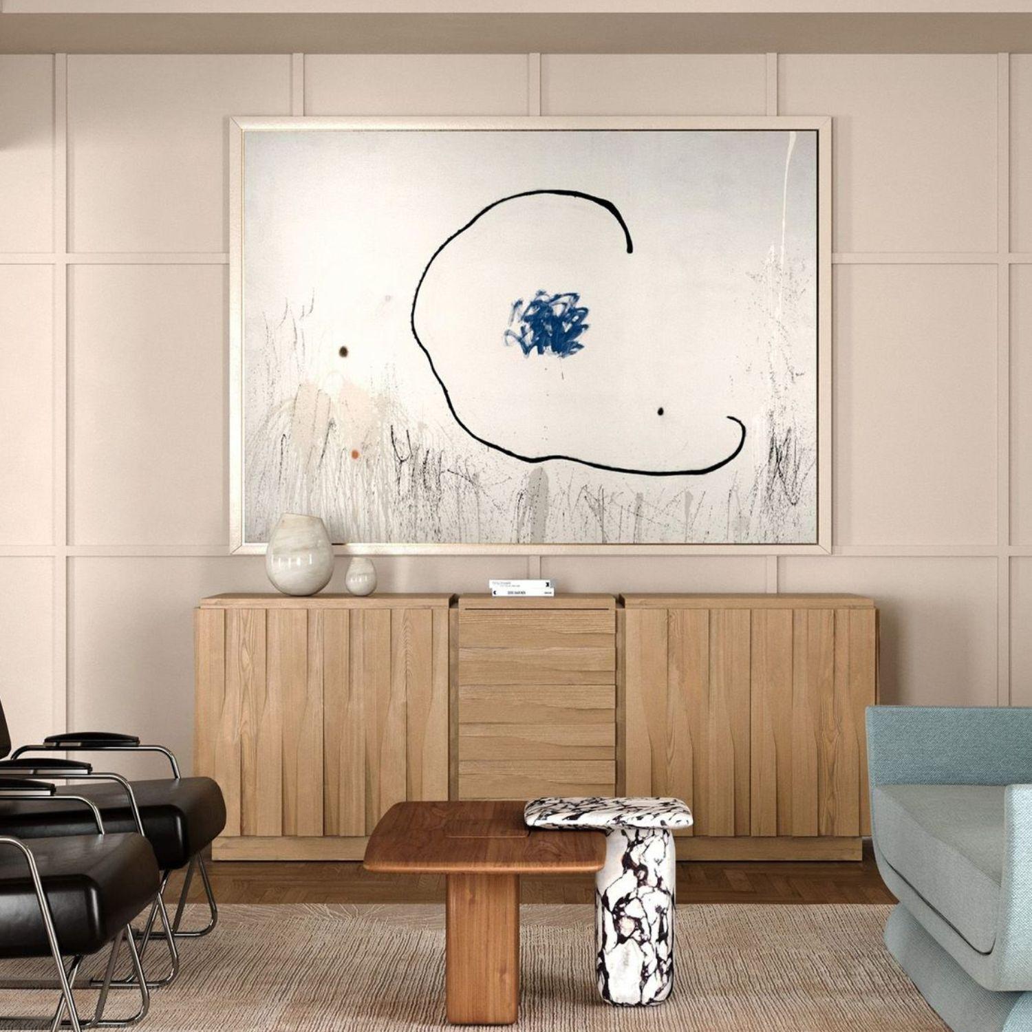 Mid-Century Modern 21st Century Jacaranda Sideboard, in Natural Oak Wood, by Duistt For Sale