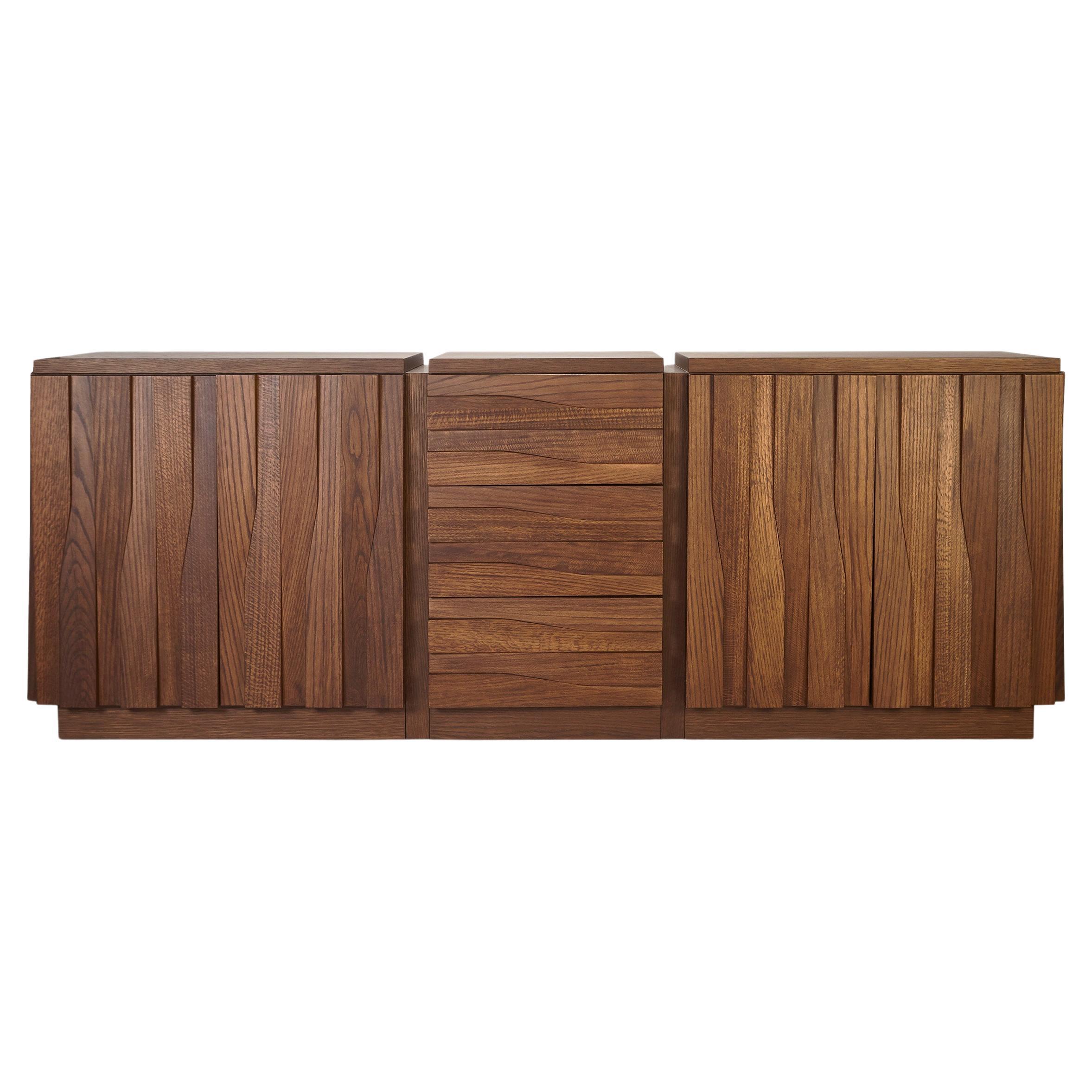 21st Century Jacaranda Sideboard Stained Oak Wood For Sale at 1stDibs