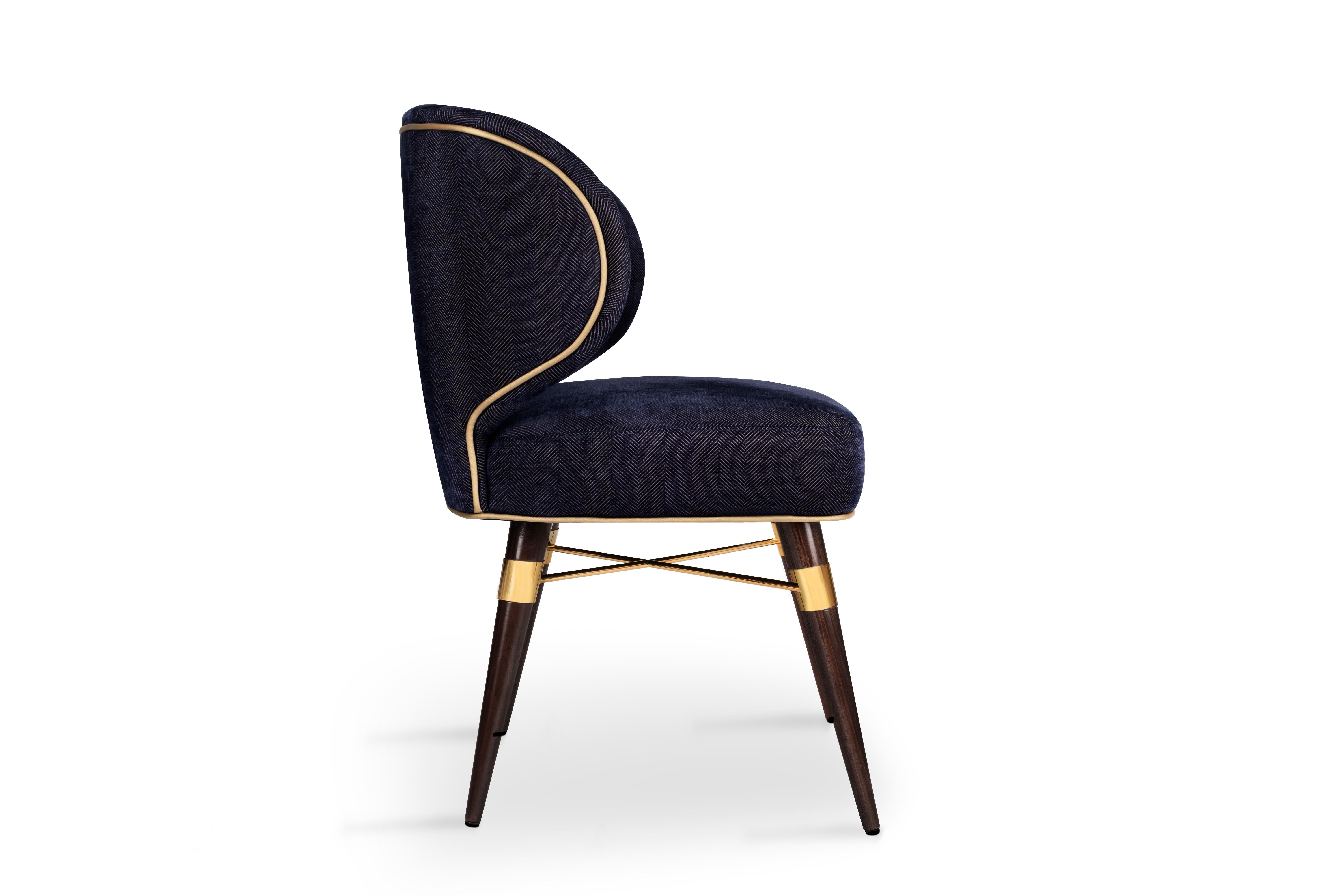 black and brass dining chair