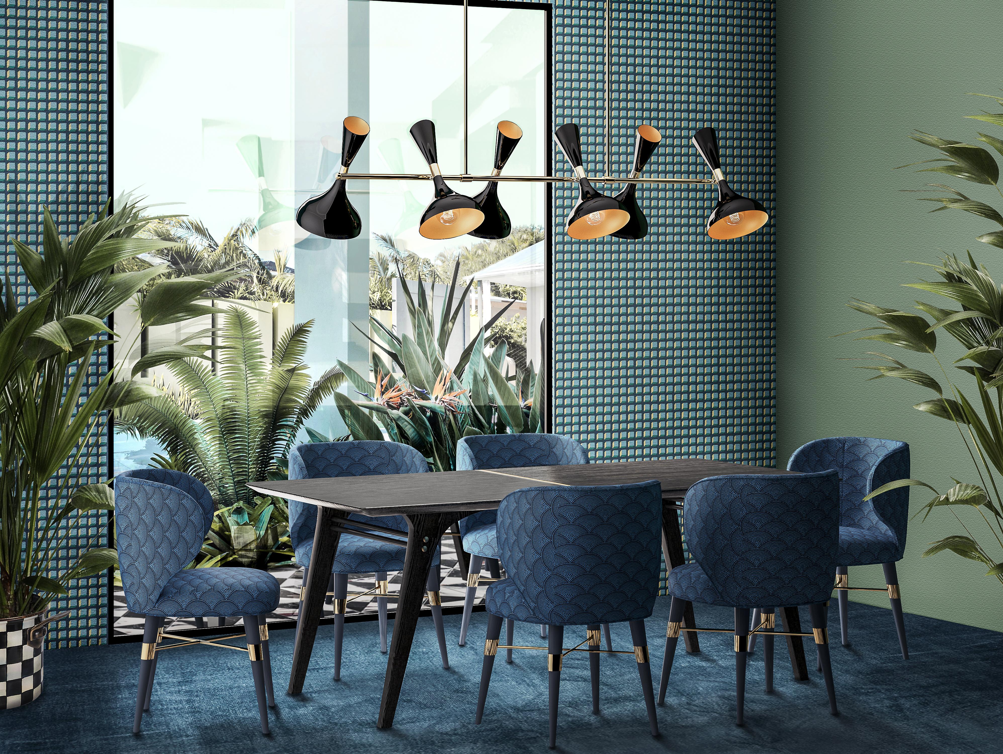 21st Century Velvet Louis Dining Chair Brass Walnut Made in Portugal by Ottiu In New Condition For Sale In RIO TINTO, PT