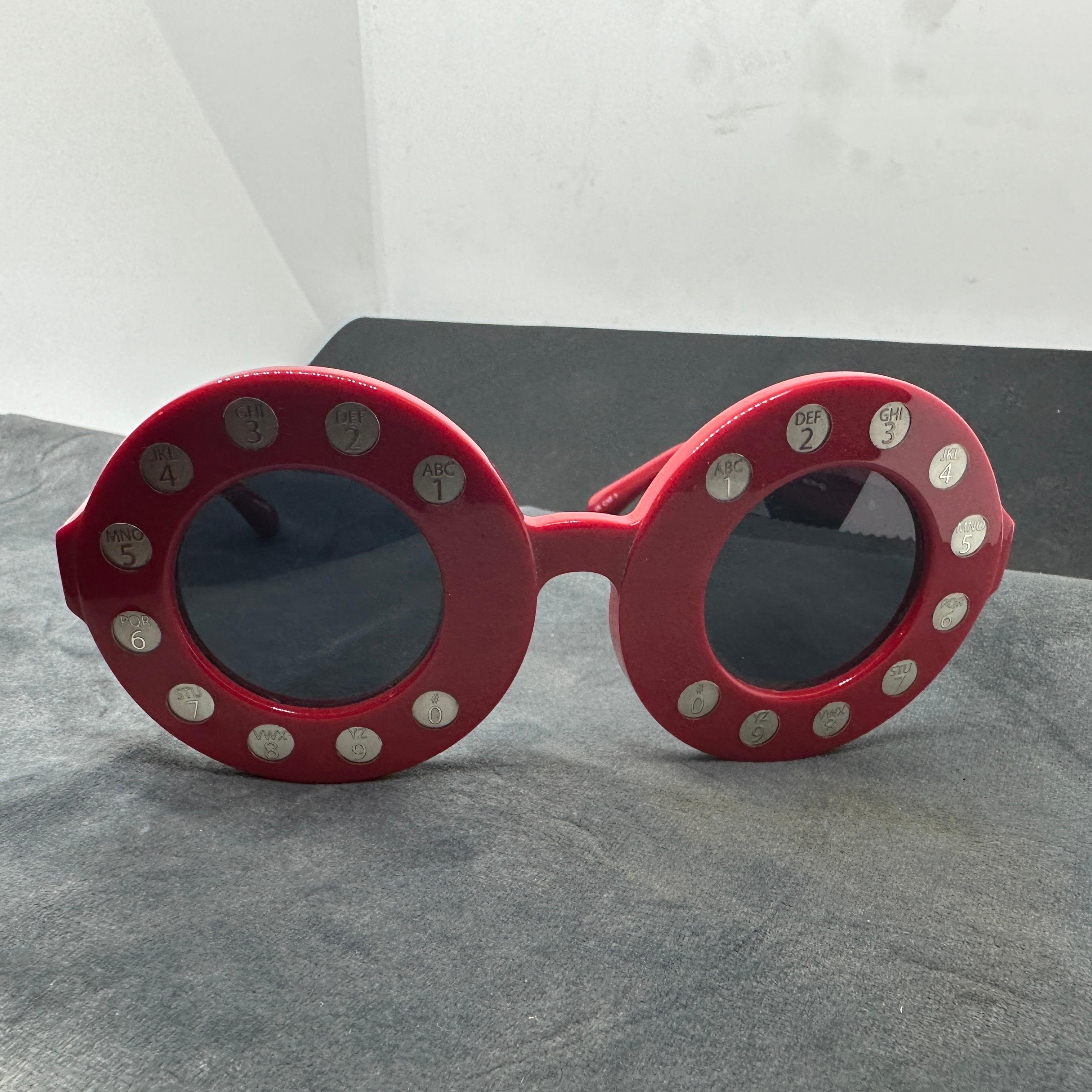 21st Century Japanese  Old Telephone Design Oversized Sunglasses by Yazbukey 5