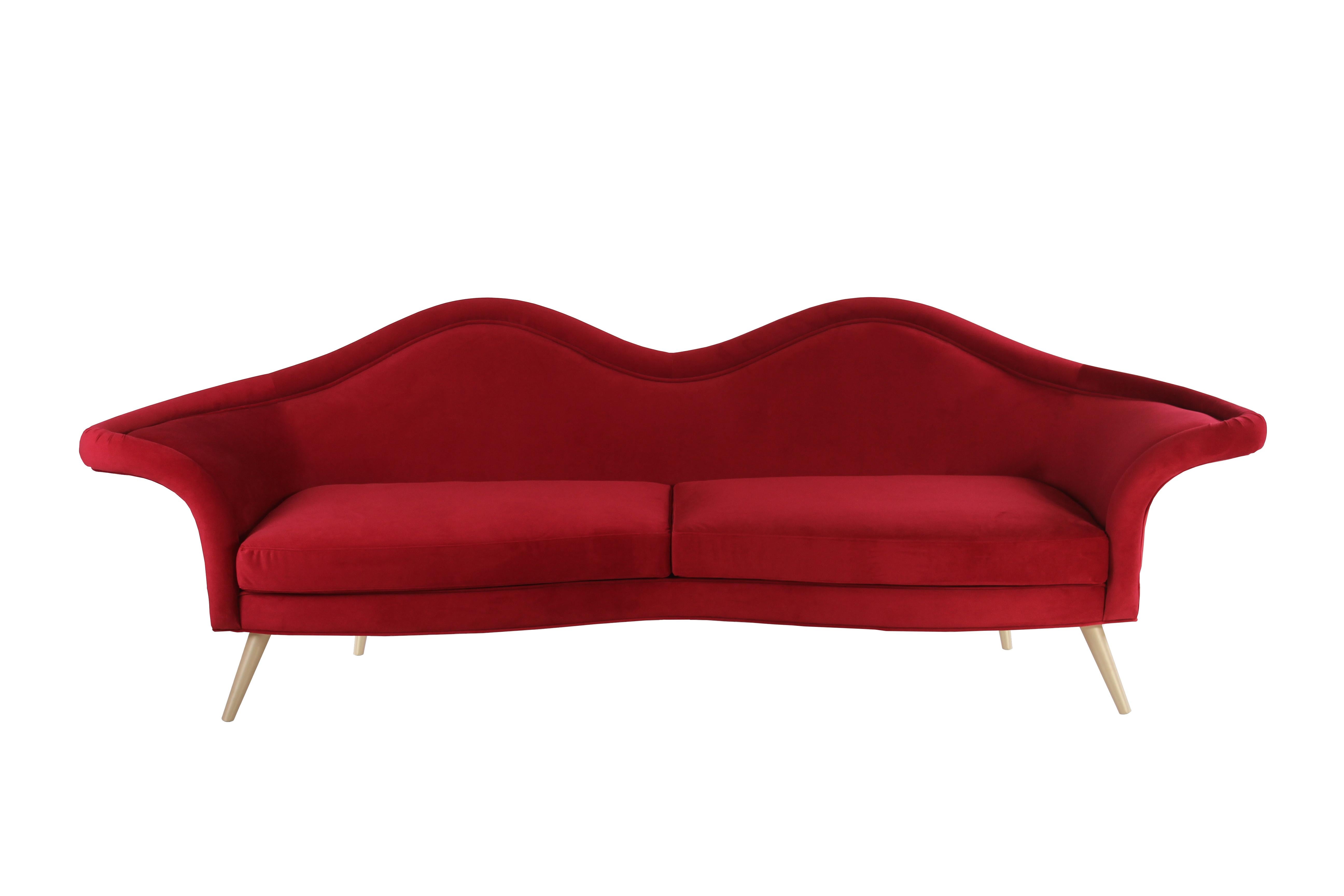 21st Century Jeane Sofa Cotton Velvet Pinewood For Sale