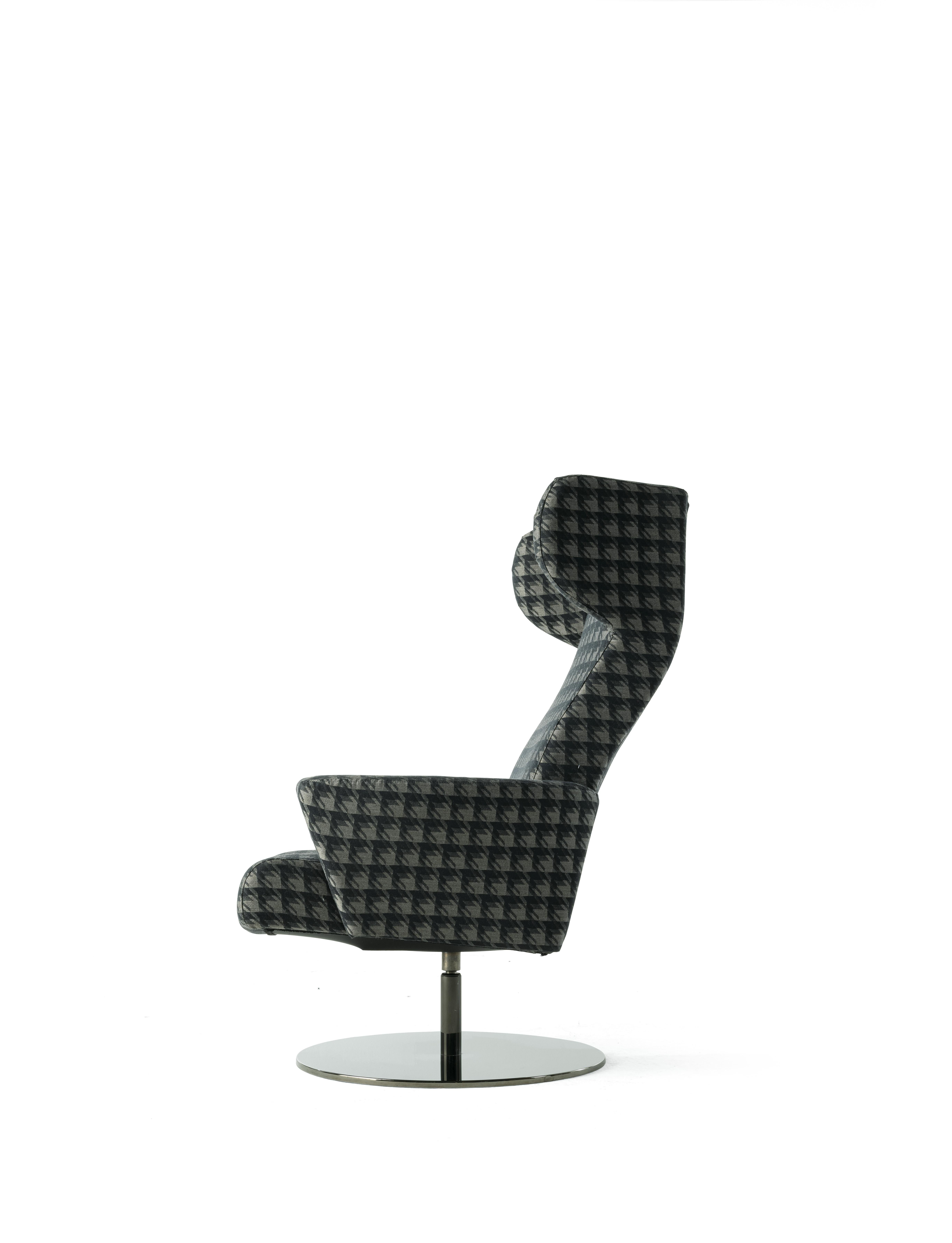 Modern 21st Century JFK Armchair in Pied-de-Poule Grey by Gianfranco Ferré Home For Sale