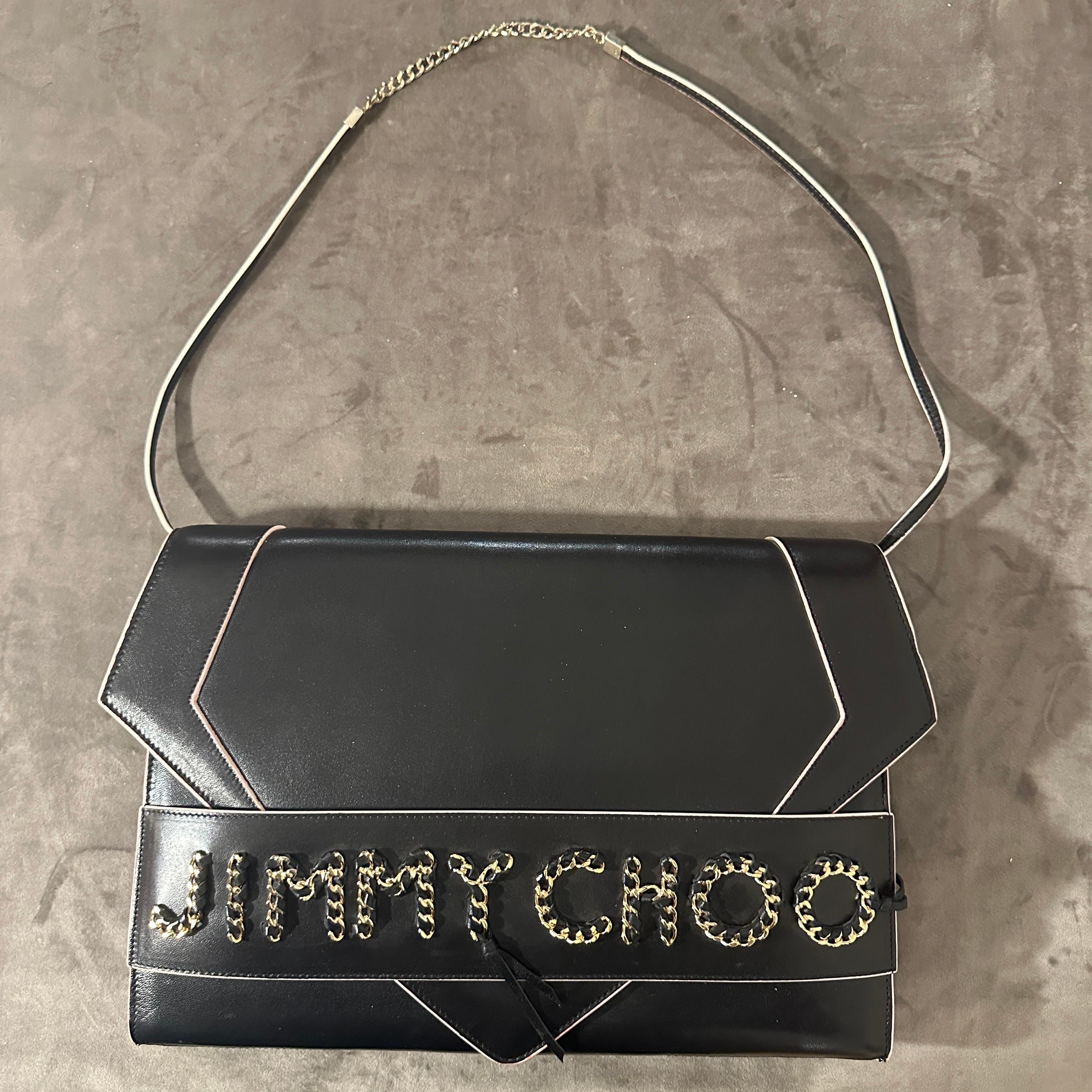 21st Century Jimmy Choo Black Leather Crossbody Bag For Sale 8