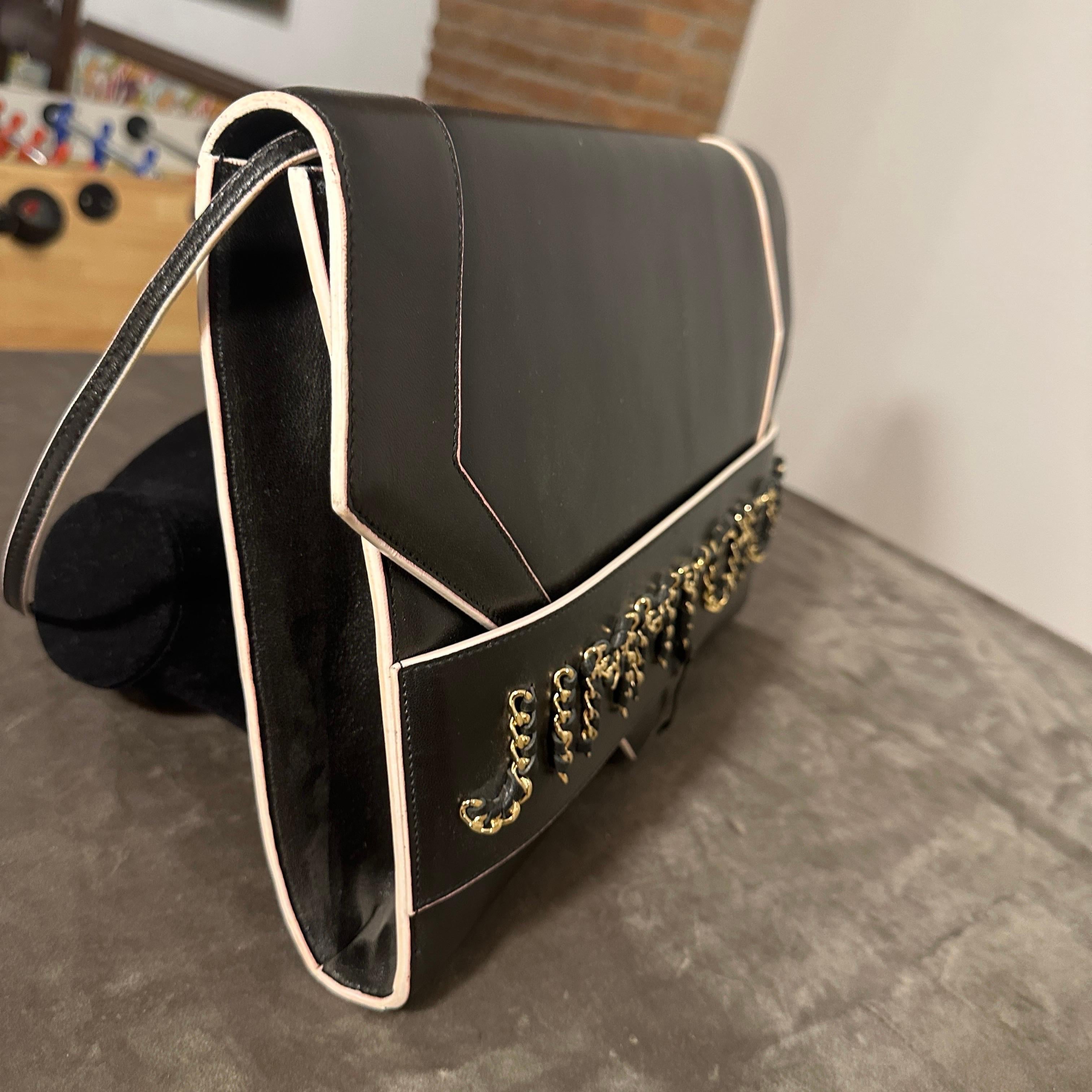 Women's 21st Century Jimmy Choo Black Leather Crossbody Bag For Sale