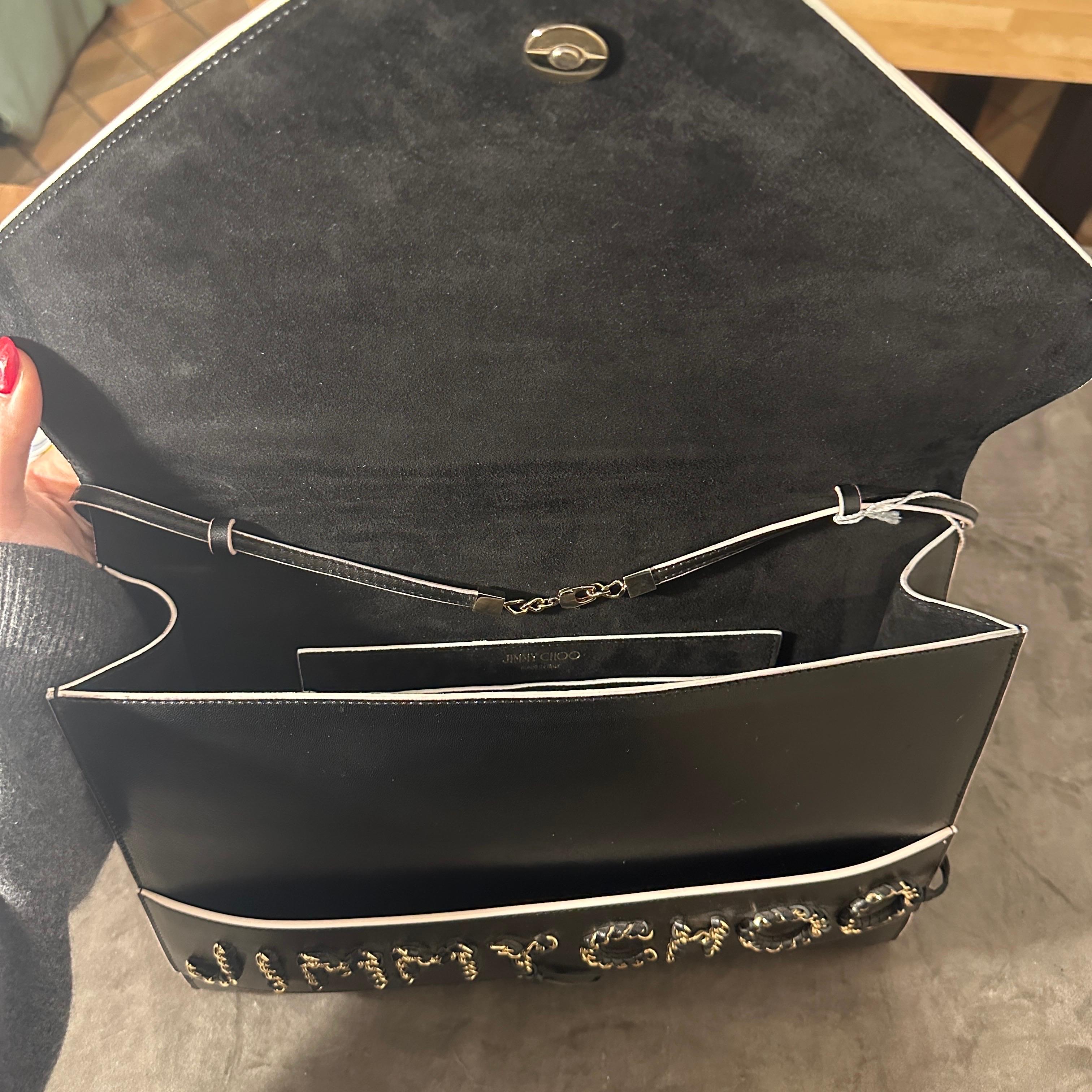 21st Century Jimmy Choo Black Leather Crossbody Bag For Sale 2