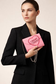 21st Century Jimmy Choo  Pink Heart Acrylic Clutch Bag