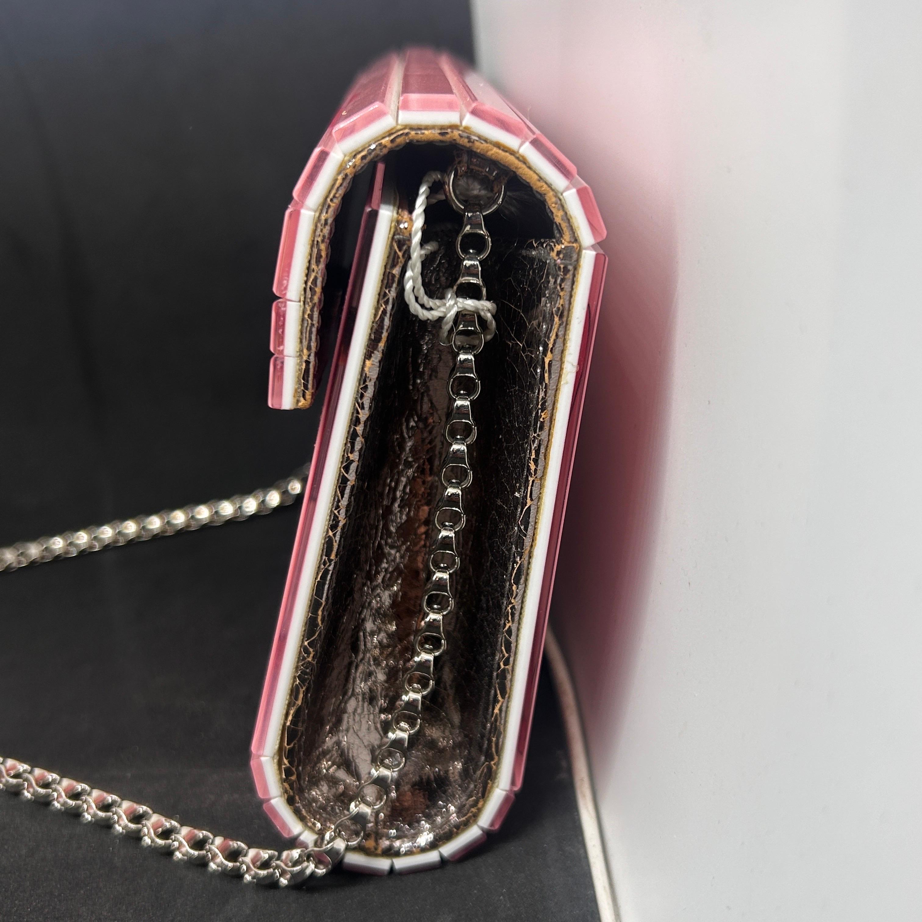 Women's 21st Century Jimmy Choo  Pink Heart Acrylic Clutch Bag For Sale