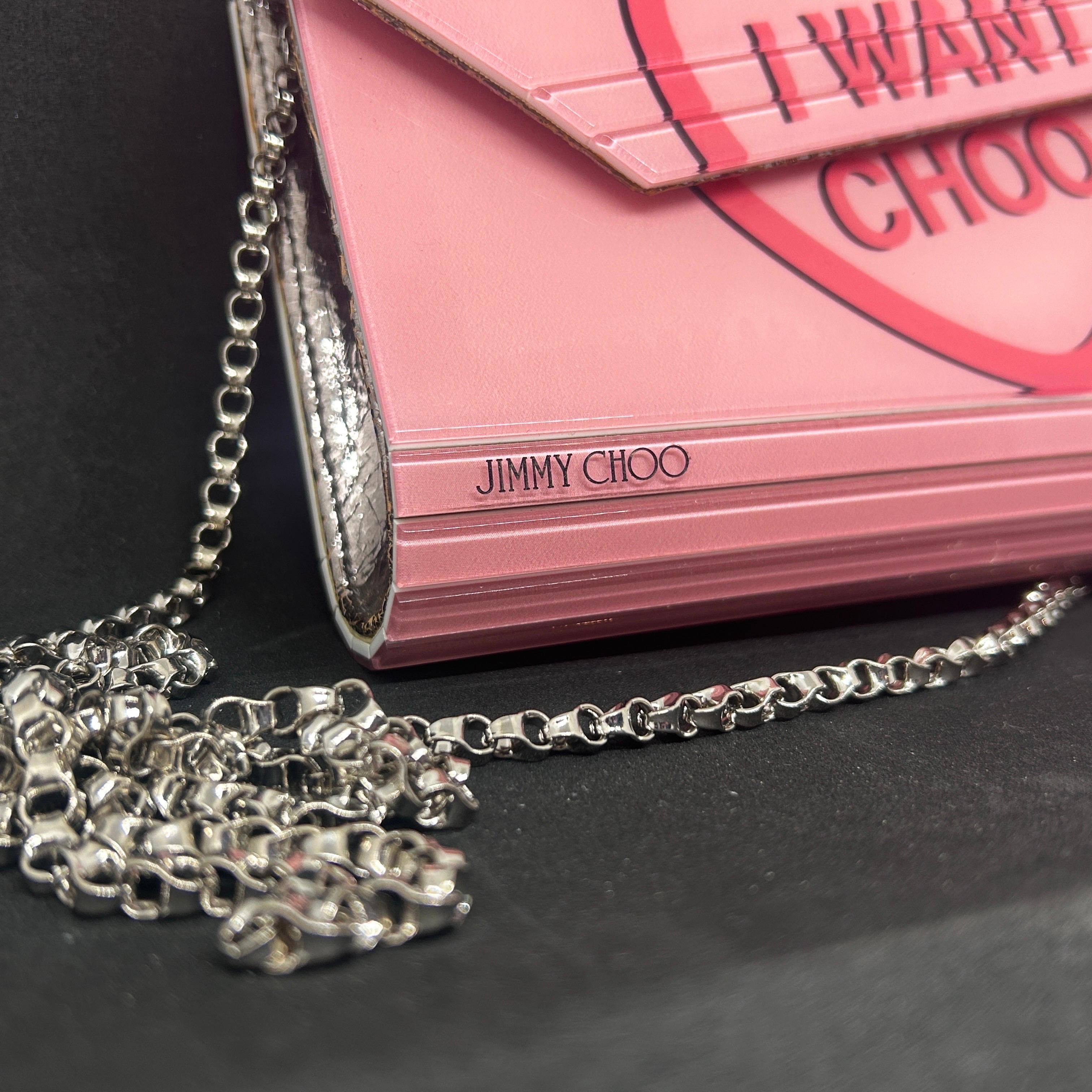 21st Century Jimmy Choo  Pink Heart Acrylic Clutch Bag For Sale 3