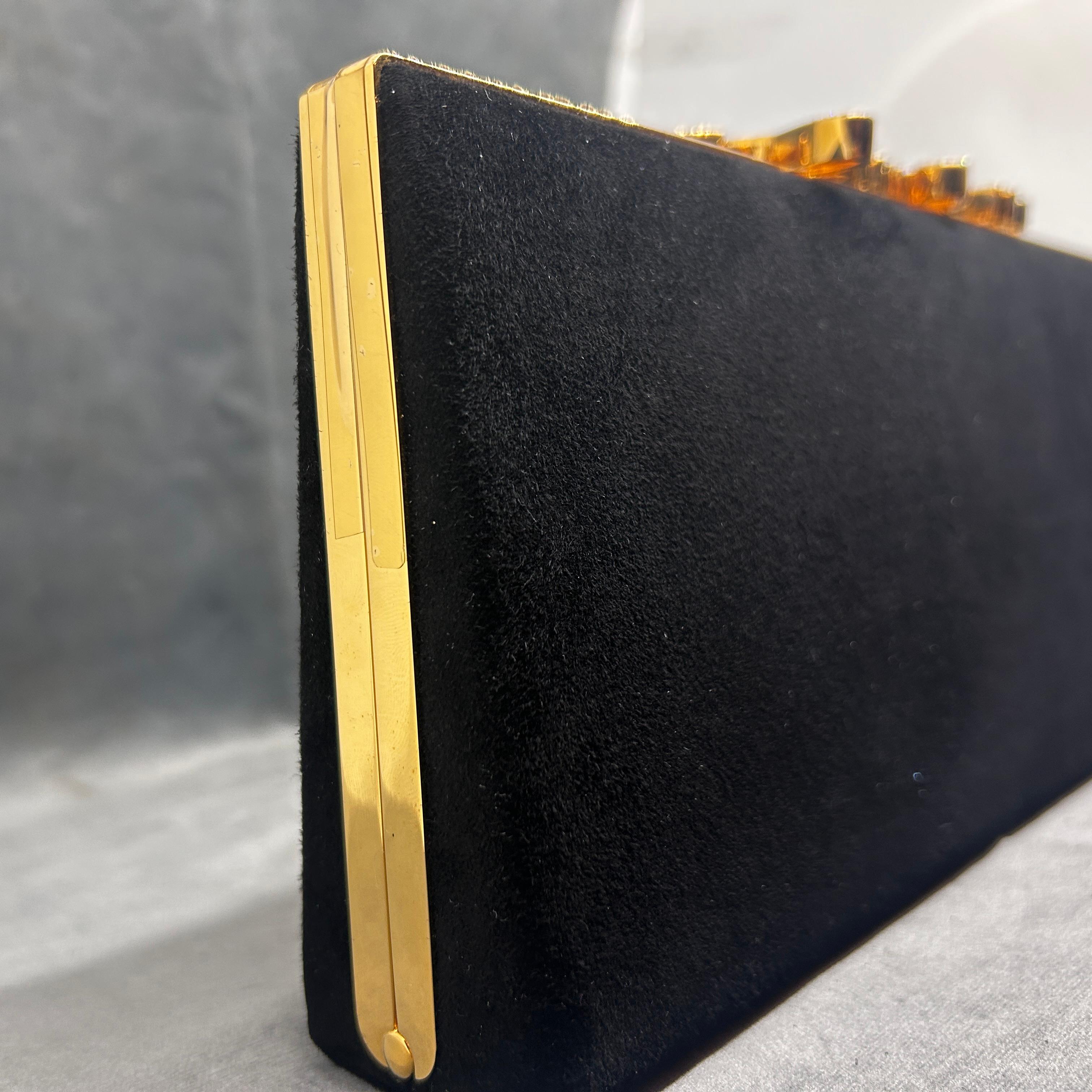 Black 21st Century Jimmy Choo Red Carpet Jewel Clutch Bag For Sale