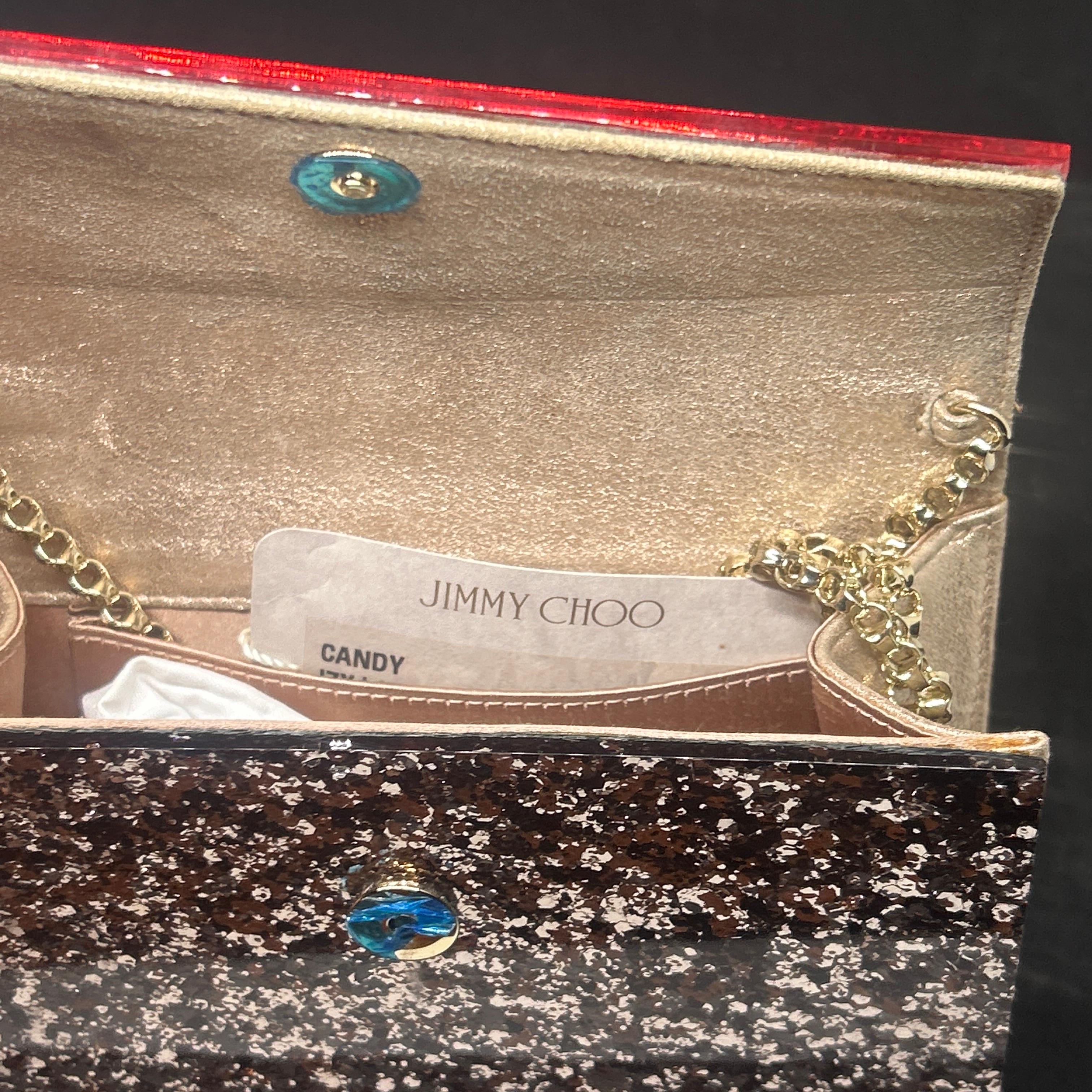 21st Century Jimmy Choo Sparkling Pink and Silver Clutch Bag For Sale 2