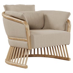 21st Century Johnson Armchair Oak Linen