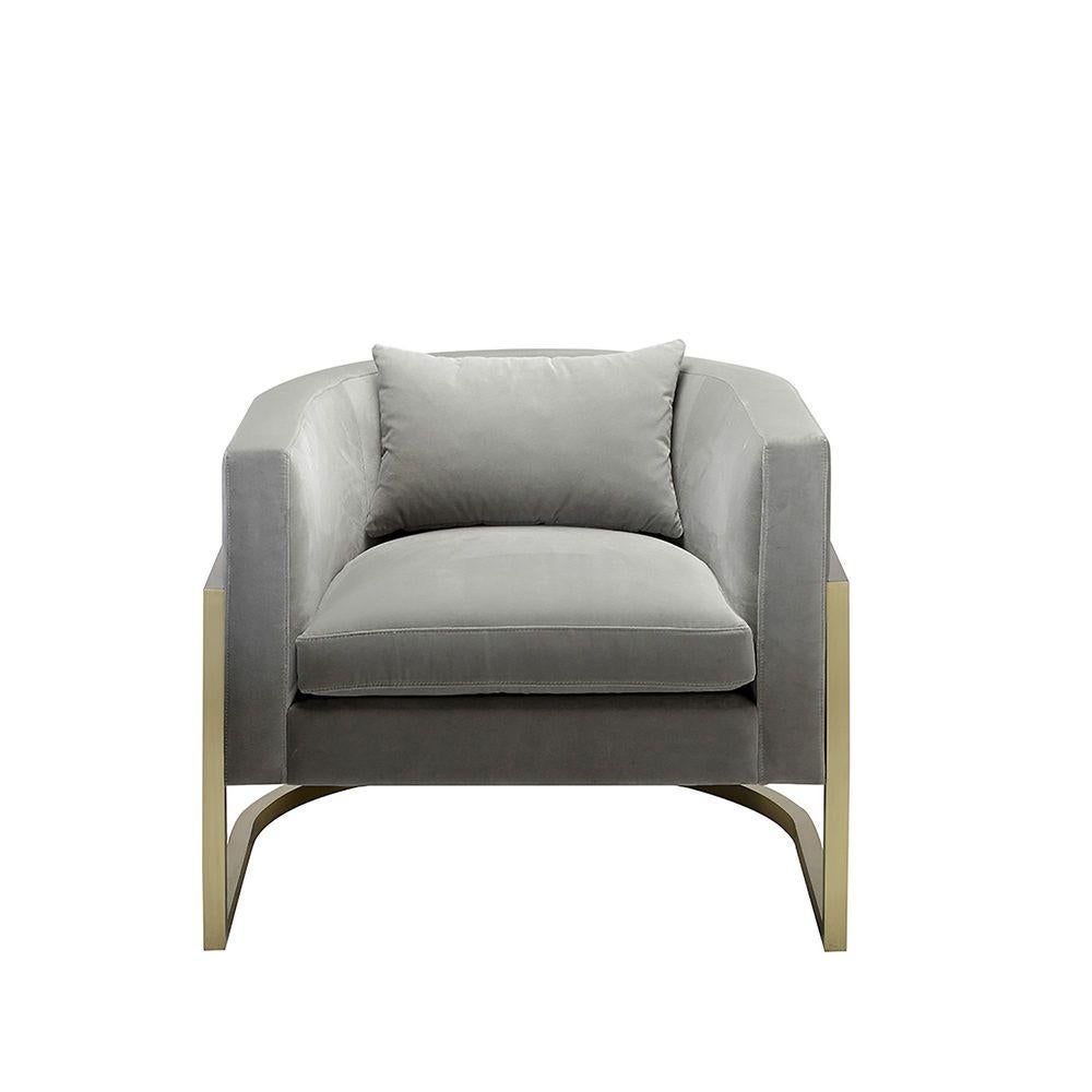 Mid-Century Modern Fauteuil Julius du 21e siècle, laiton brossé par Duistt en vente