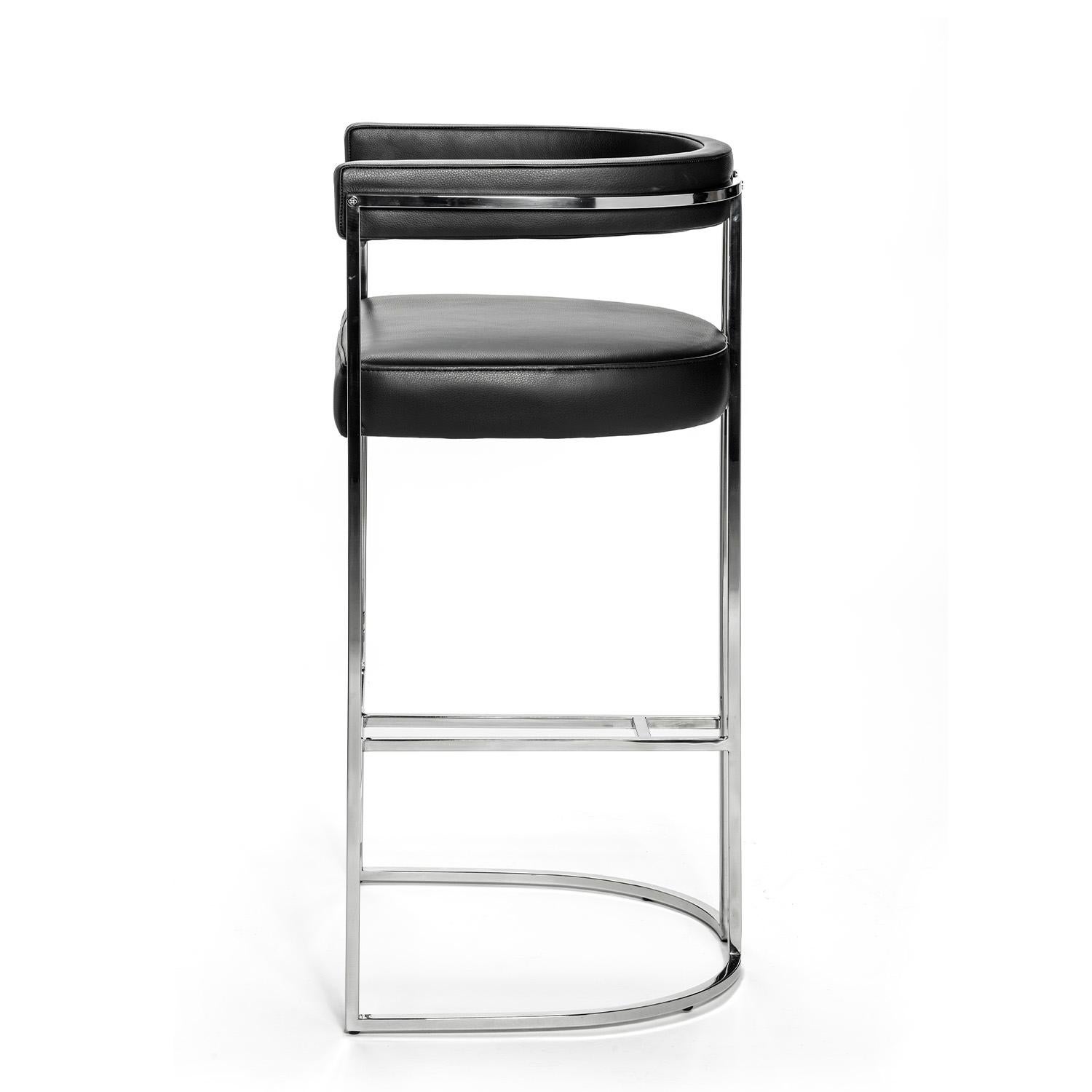 The julius bar stool is a timeless and understated luxury piece. Crafted with great attention to details and noble materials such as stainless steel and leather. A stylish yet timeless bar stool perfect to adorn any bar or living room.

Shown in