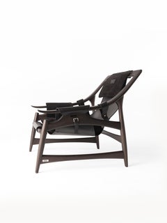21st Century Kalamaja Armchair in Black Leather by Gianfranco Ferré Home